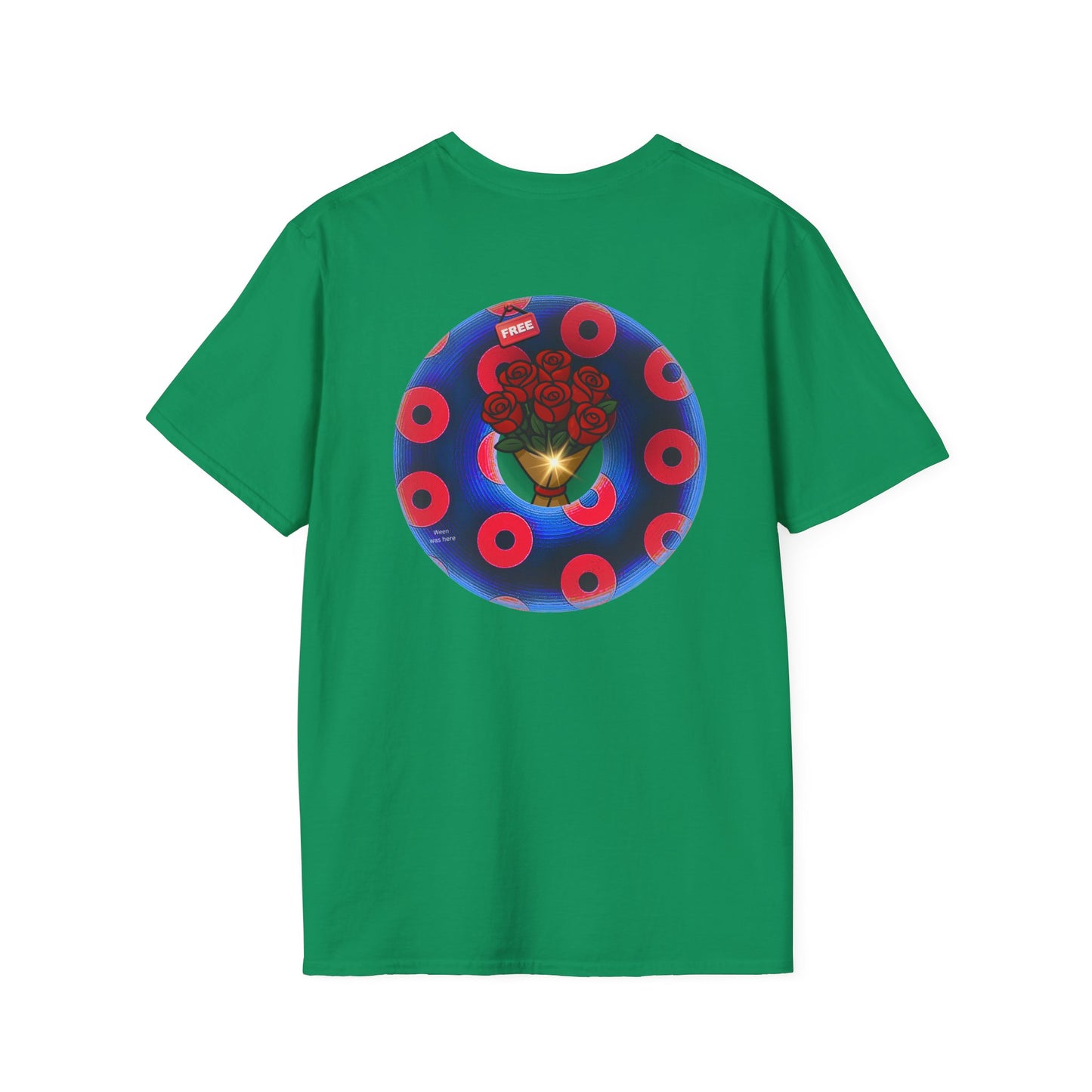 Classic Donut Tee - Unisex Soft-Style - "Donuts of Phreedom" - red/blue paradoxical blimpy donut