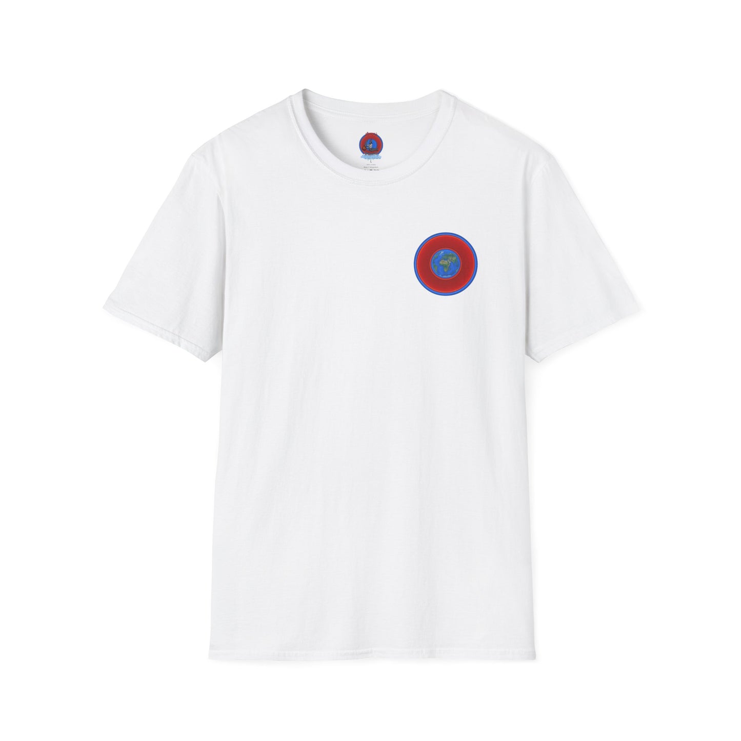 Classic Donut Tee - Unisex Soft-Style - "Soul Donut - We Keep on Rollin' Dough" - vivid red planetary donut - variant 1 [*charitable print - 50% of profit to The Nature Conservatory]