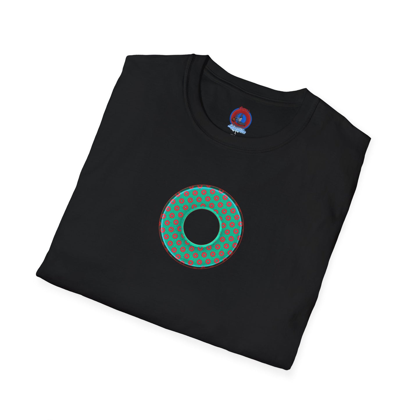 Plain Donuts/Unisex Soft-Style - "Plain Electric Paradoxical Donuts" - light green/red donuts