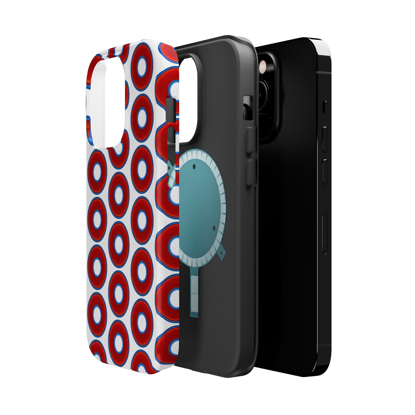 Magnetic Tough Donut Case - red vivid donut print w/white background