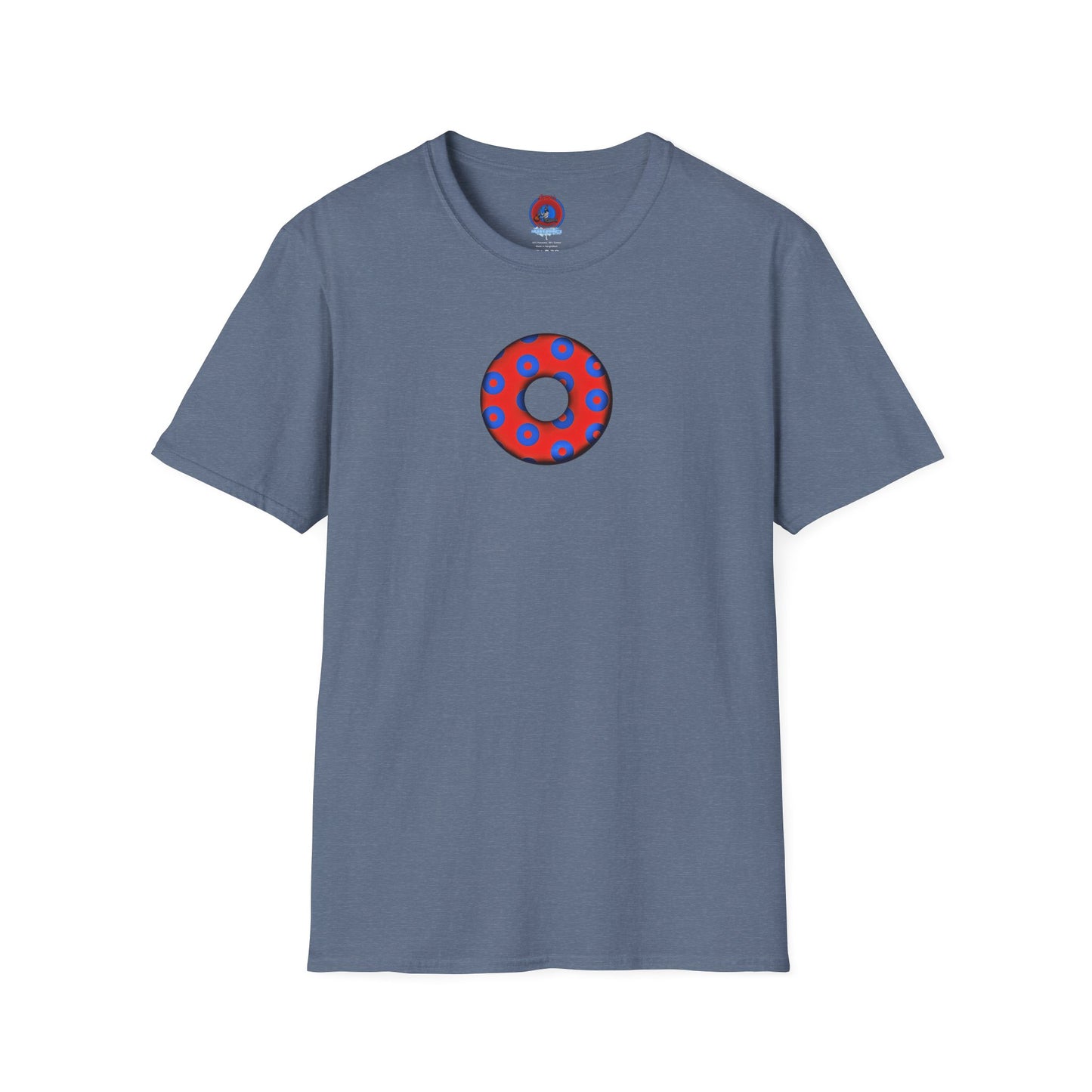 Plain Donuts/Unisex Soft-Style - "Plain Blimpy Paradoxical Donuts" - red/blue donuts
