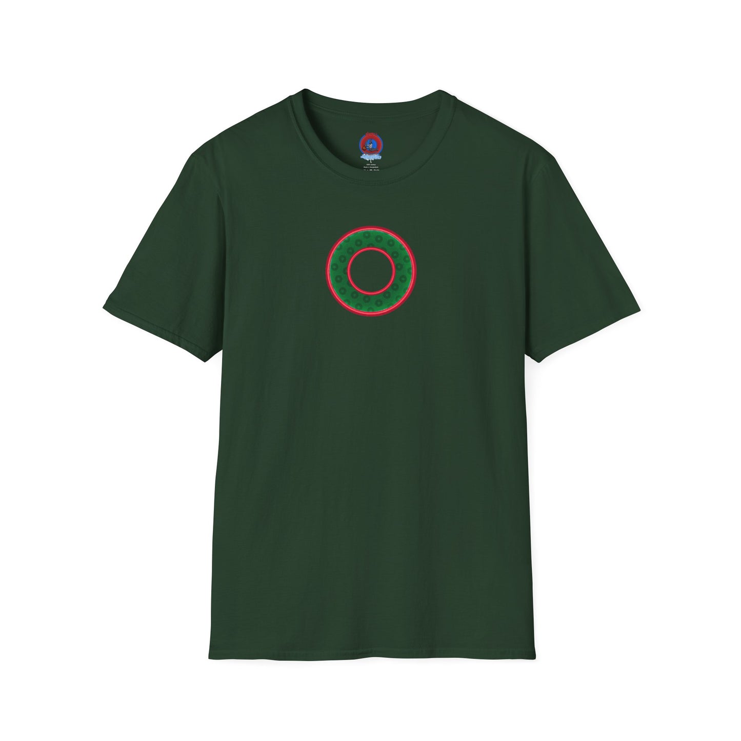 Plain Donuts/Unisex Soft-Style - "Plain Wide Mouthed Paradoxical Donuts" - dark green/red donuts