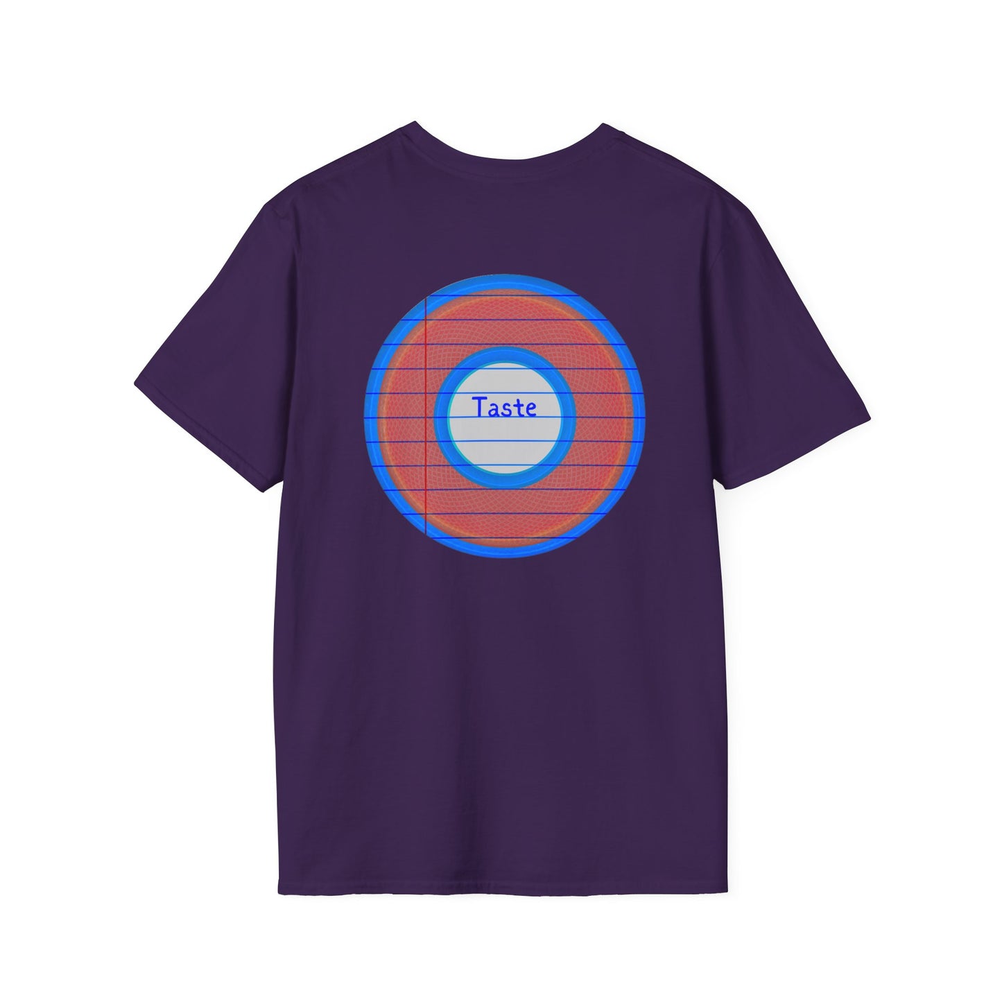 Classic Donut Tee - Unisex Soft-Style - "That's 1 Tasty Donut" - series 1.0  - variant 1 - red donut w/blue ink