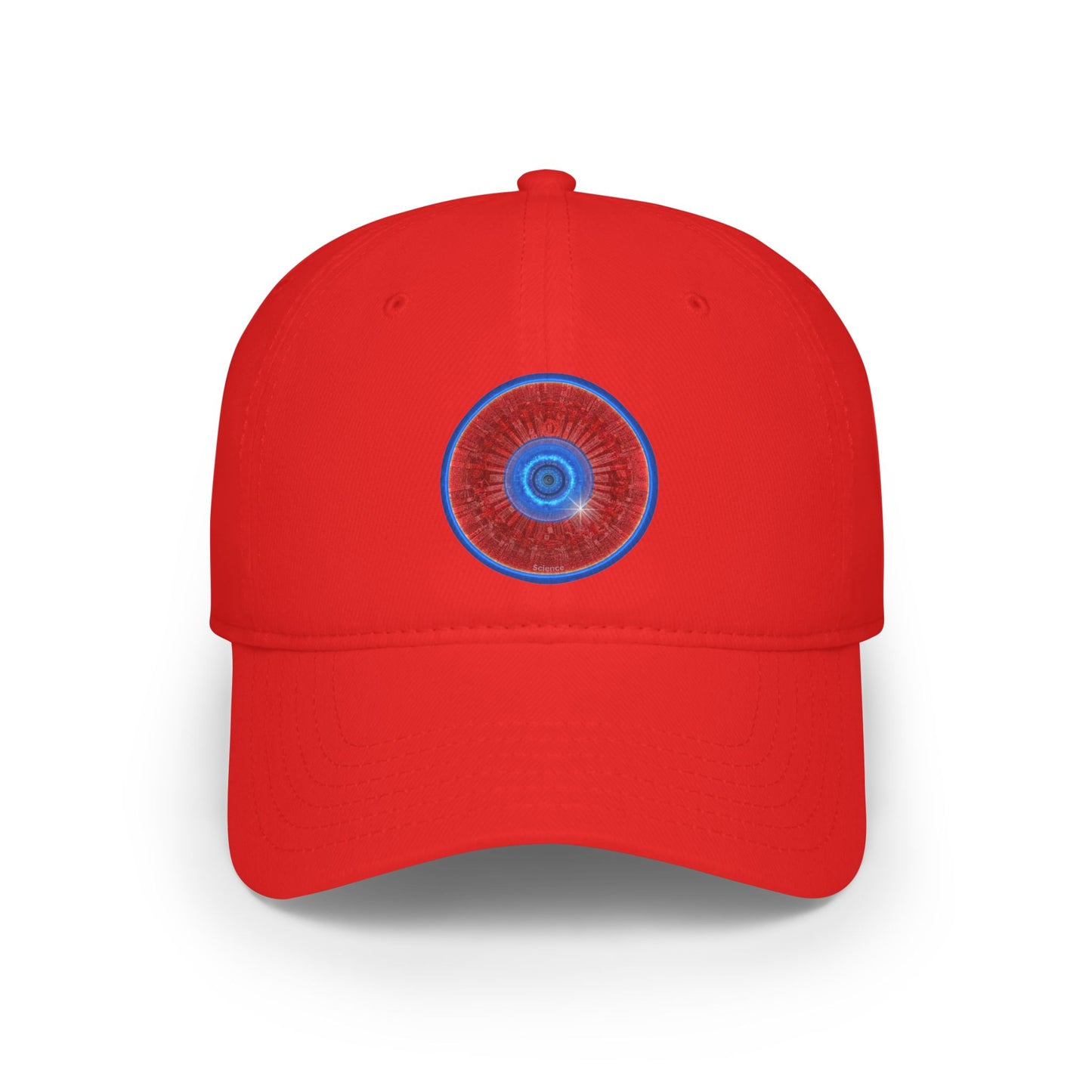 Lumpy Donut Baseball Cap - "Graphic Translation Donut Cap" - vivid red tube donut w/ - variant 1