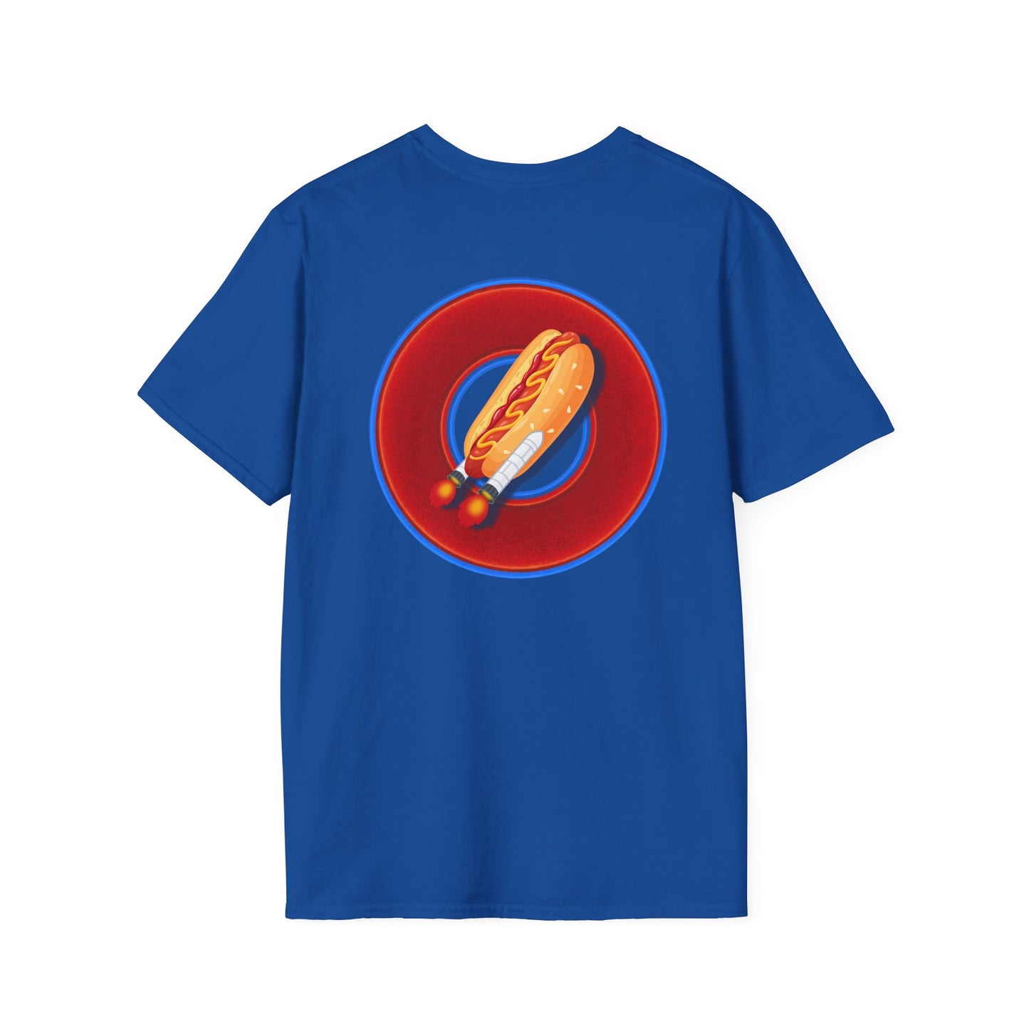 Classic Donut Tee - Unisex Soft-Style - "Viva Las Vegas Donut" -  vivid red donut w/raw dogger - variant 1