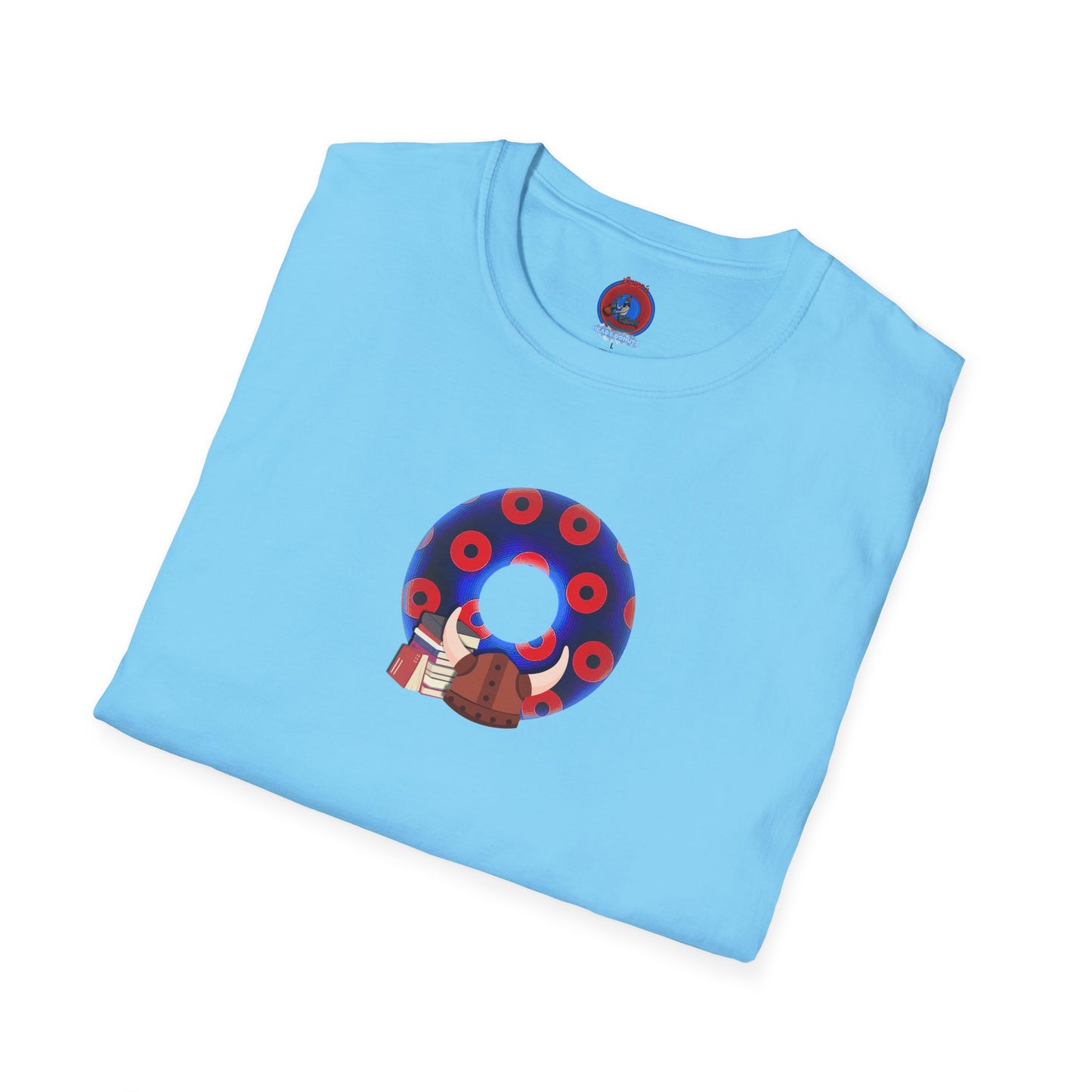 Classic Donut Tee - Unisex Soft-Style - "El Fuego Donut" - paradoxical blue/red donut