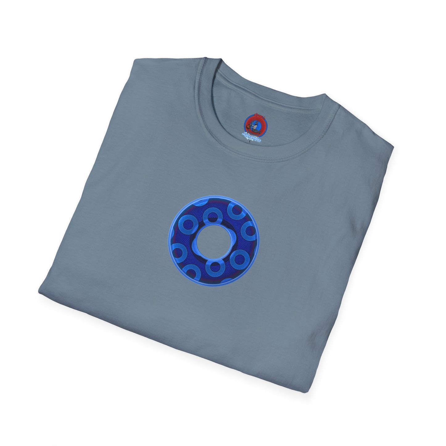 Plain Donuts/Unisex Soft-Style - "Plain Rustic Paradoxical Donuts" - Carolina blue/dark blue donuts