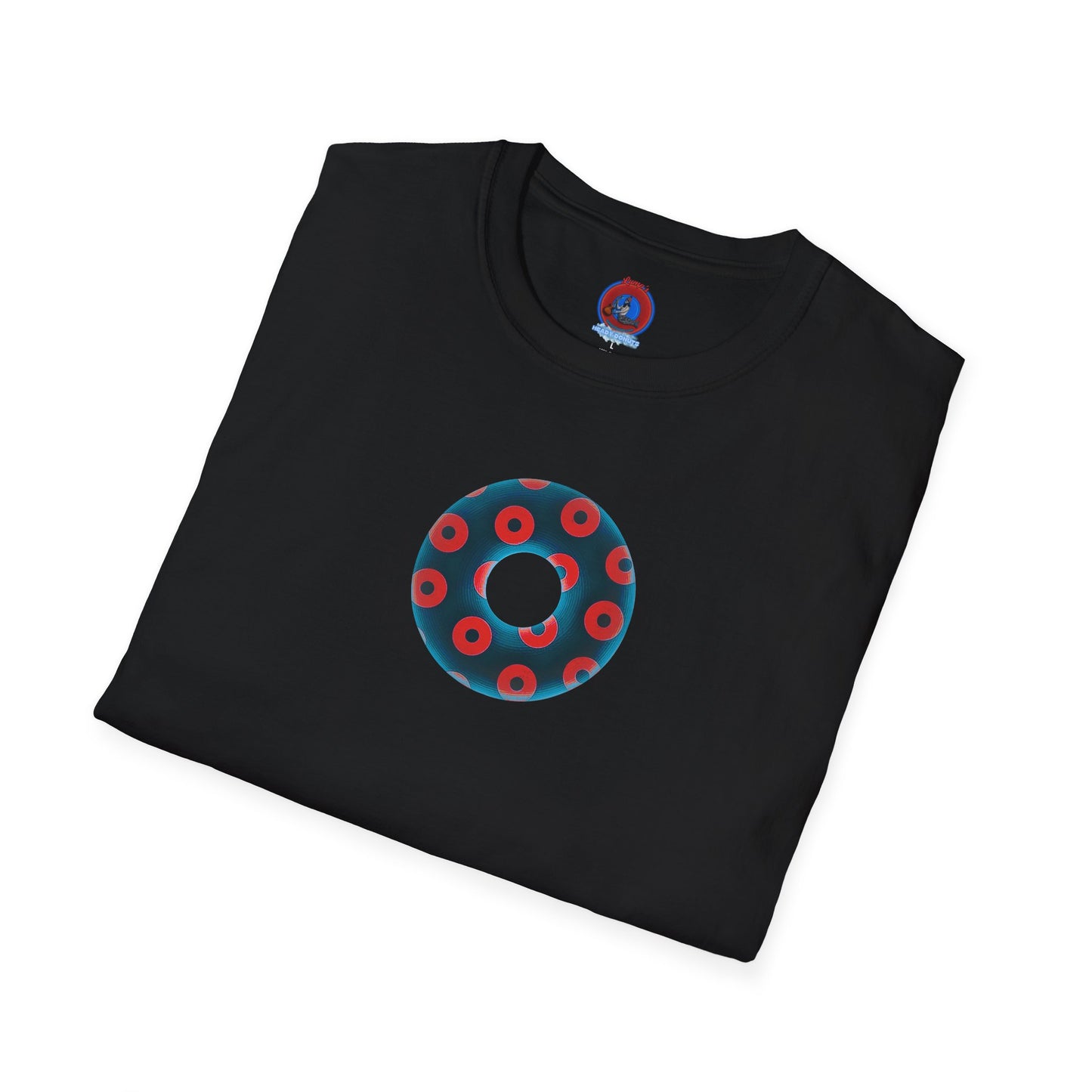 Plain Donuts/Unisex Soft-Style - "Plain Blimpy Paradoxical Donuts" - steel blue/red donuts