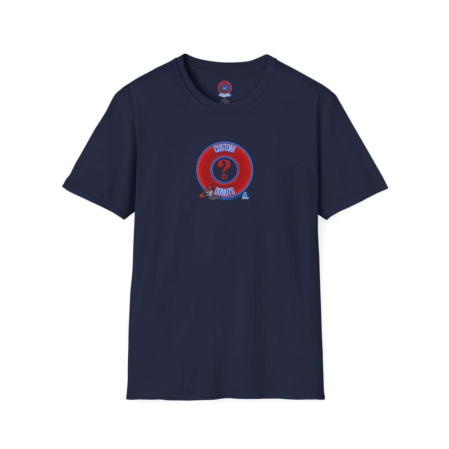 Classic Donut Tee - Unisex Soft-Style - "Example: Custom Donut Tee" - vivid red dirt mall donut