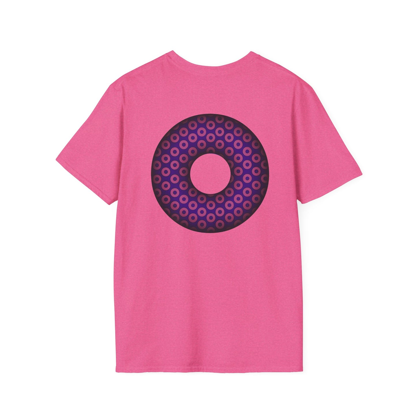 Plain Donuts/Unisex Soft-Style - "Plain Paradoxical Grided Donuts" - magenta/purple donuts