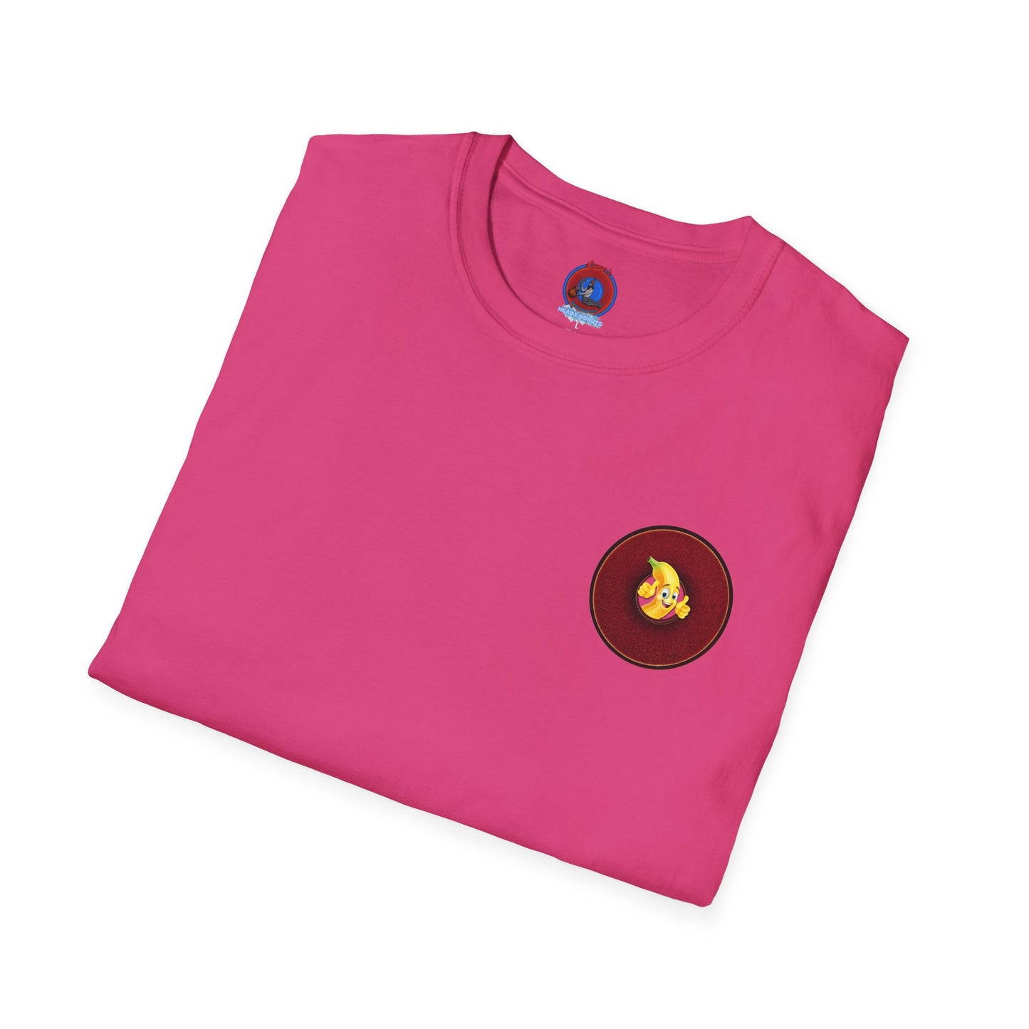 Classic Donut Tee - Unisex Soft-Style - "Dis sheet, it's bananas!" - series 1.0 - variant 4- dark red donut