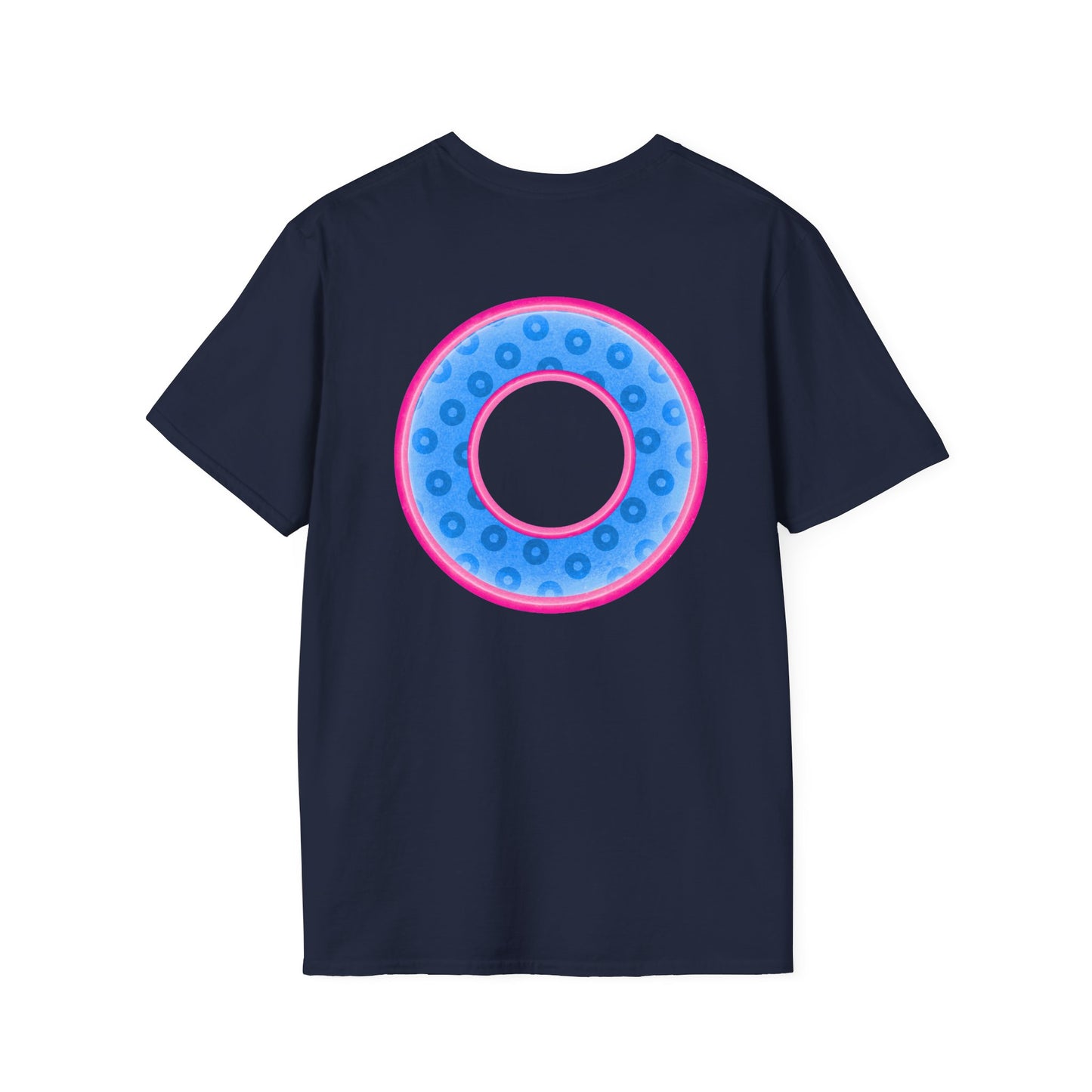 Plain Donuts/Unisex Soft-Style - "Plain Wide Mouthed Paradoxical Donuts" - light blue/pink donuts