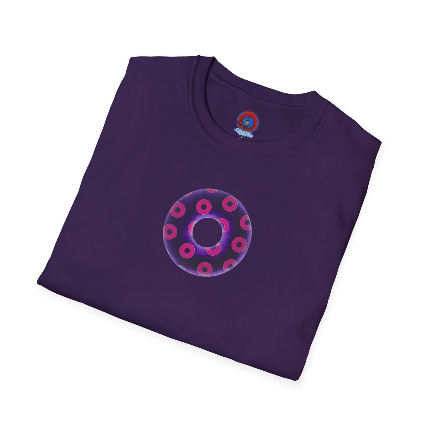 Plain Donuts/Unisex Soft-Style - "Plain Blimpy Paradoxical Donuts" - dark purple/bright magenta donuts