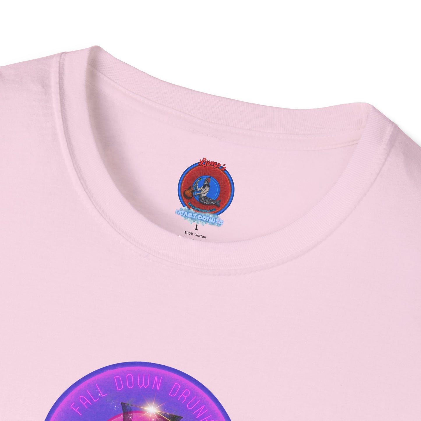 Classic Donut Tee - Unisex Soft-Style - "The Loving Donut' - vivid purple/magenta donut