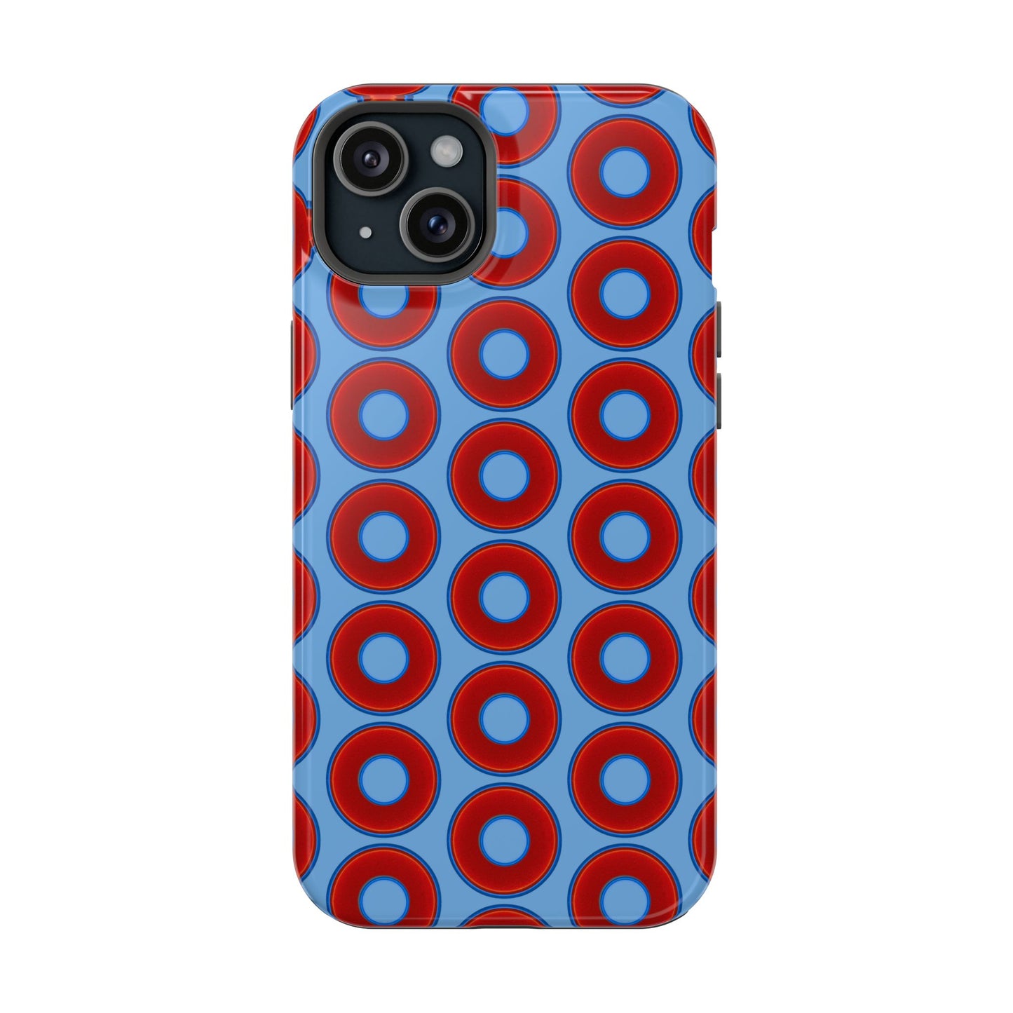 Magnetic Tough Donut Case - red vivid donut print w/light blue background