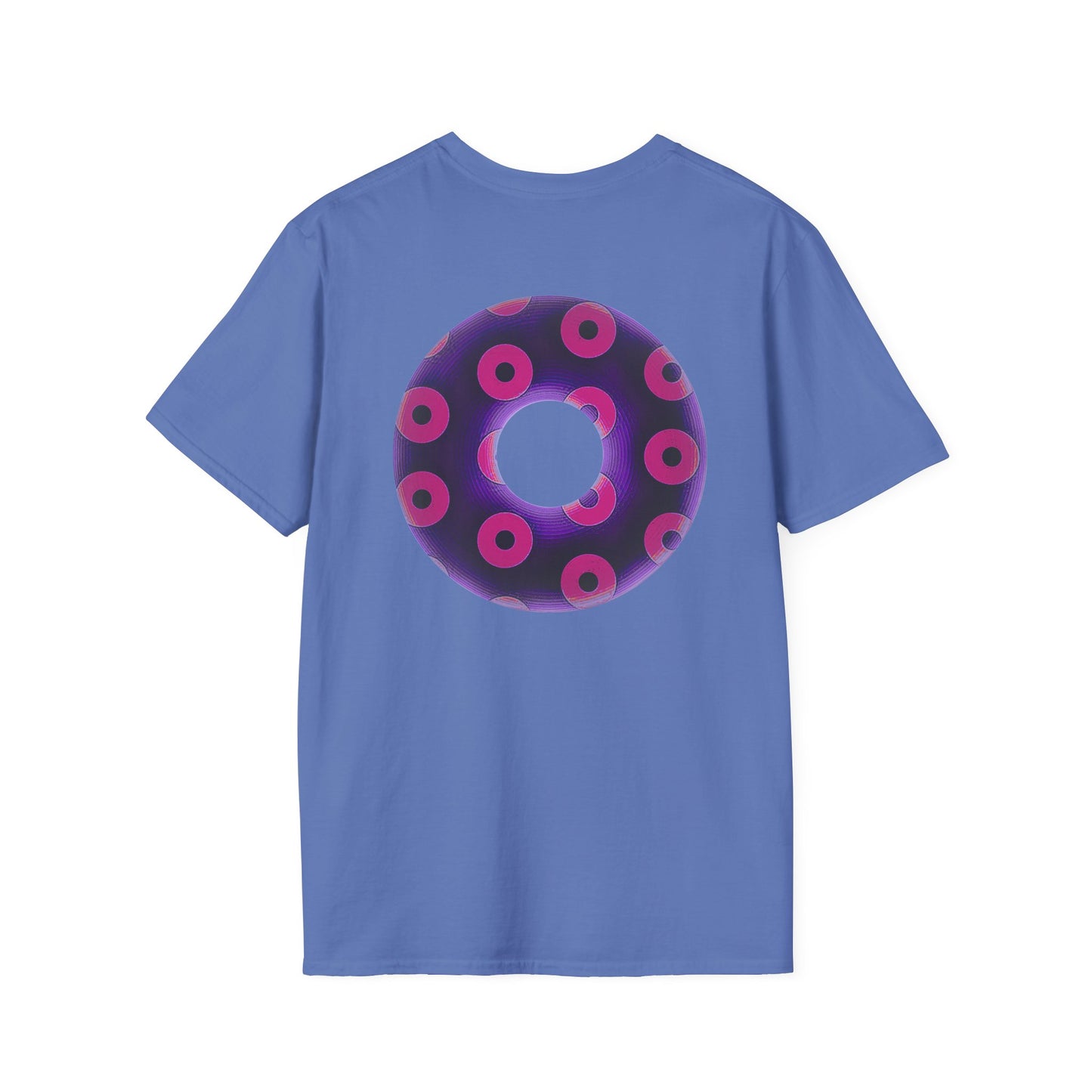 Plain Donuts/Unisex Soft-Style - "Plain Blimpy Paradoxical Donuts" - dark purple/bright magenta donuts