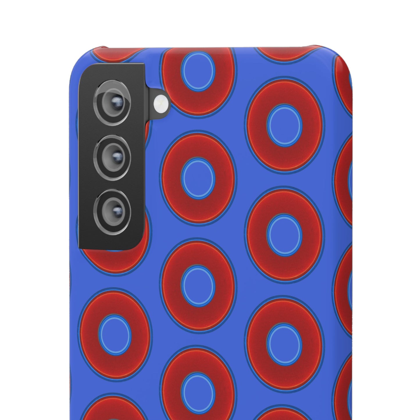 Lumpy Donut Snap Case - red vivid donut print w/royal blue background
