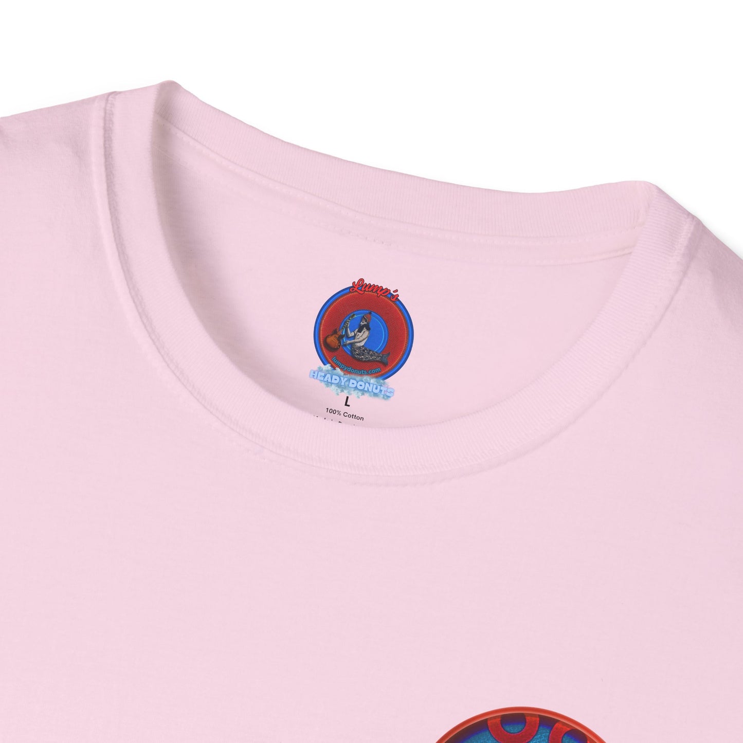Classic Donut Tee - Unisex Soft-Style - "We All Scream It's ICE Cream" - blue/red rustic paradox donut