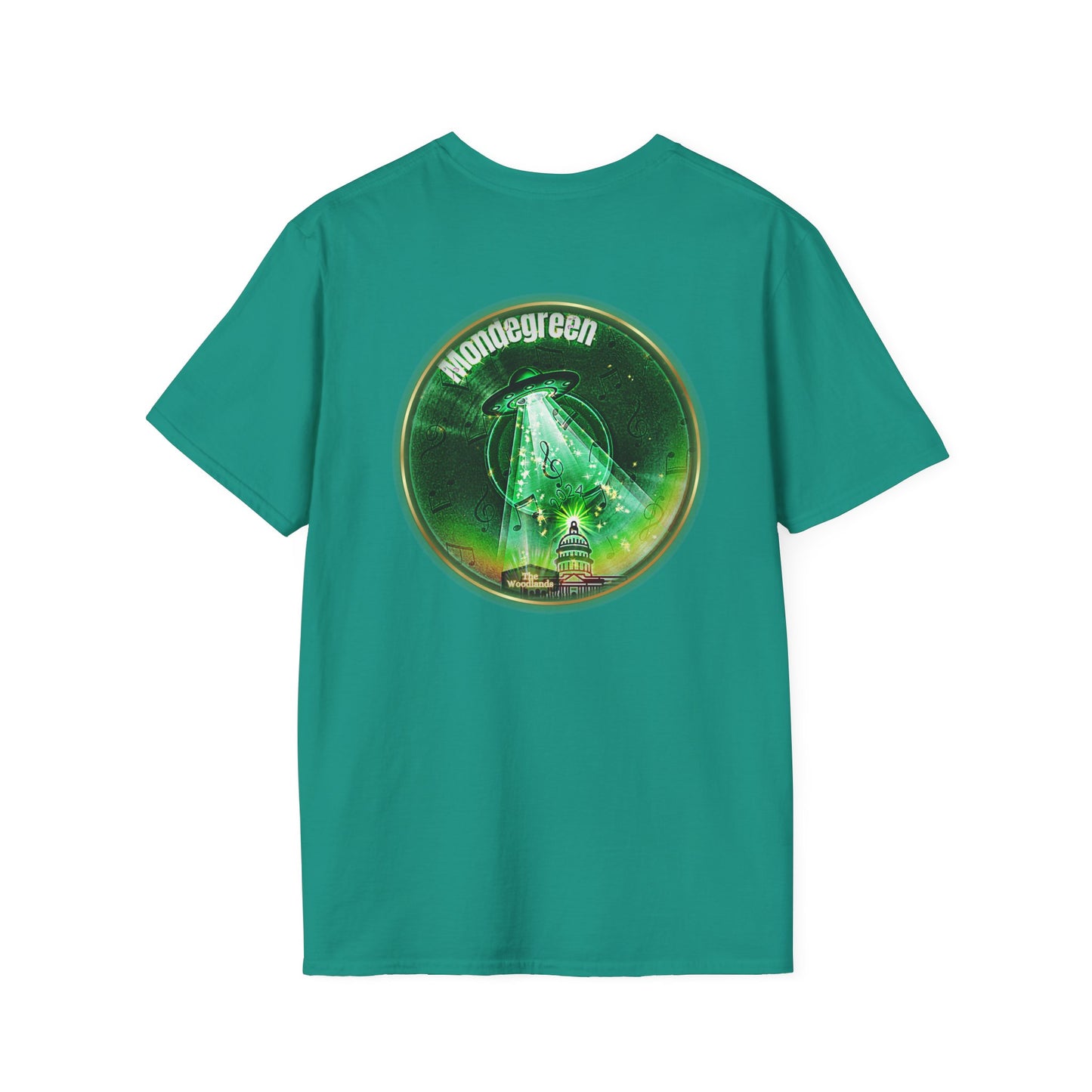Classic Donut Tee - Unisex Soft-Style - "Close Encounters of the Delaware kind - Mondegreen Donut"  " variant 2 - green donut