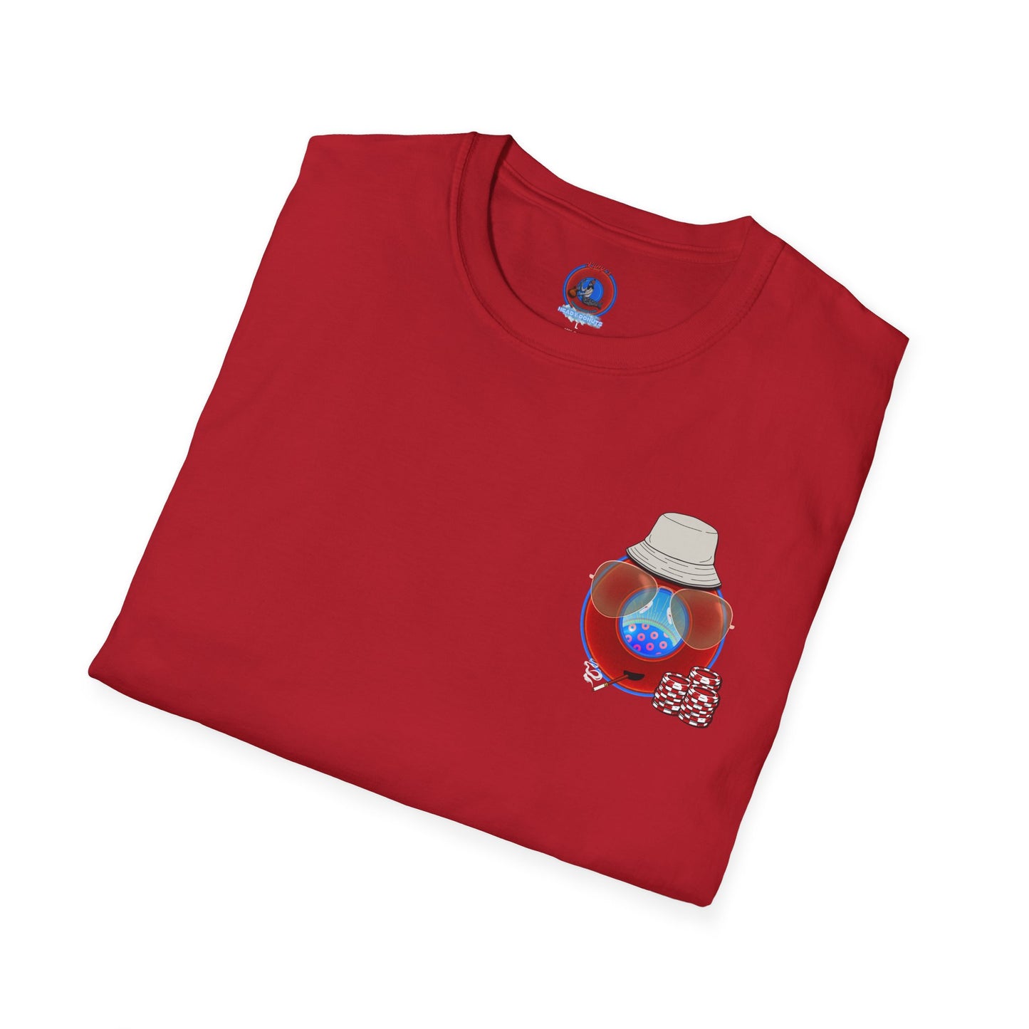 Classic Donut Tee - Unisex Soft-Style - "Gonzo Donut - Fear and Loathing in Gamehendge" - vivid red donut