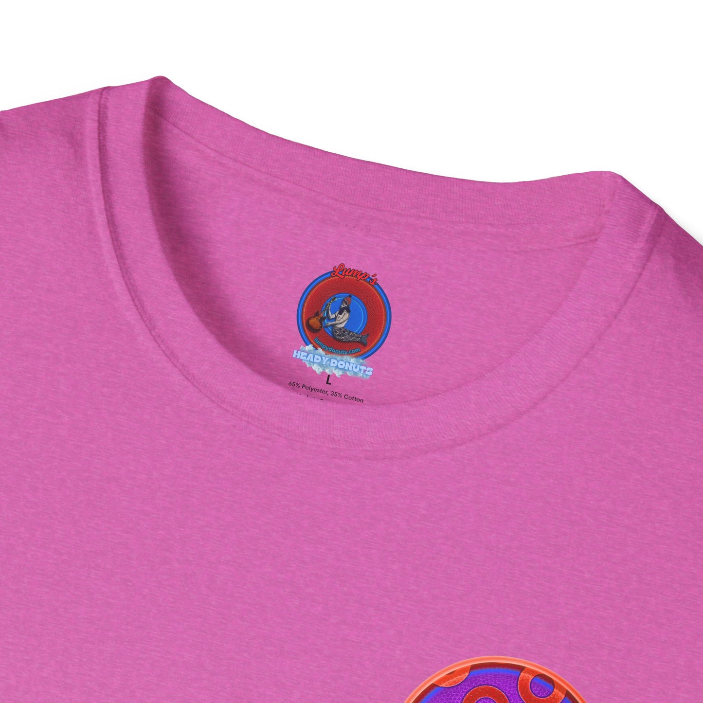 Classic Donut Tee - Unisex Soft-Style - "Wooked Cream - YEMSG Donut " -purple/red rustic paradox donut - variant 6