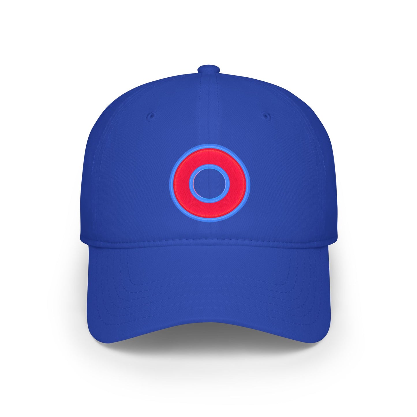 Lumpy Donut Baseball Cap - "Plain [Mary] Jane" - rustic blue/red donut w/