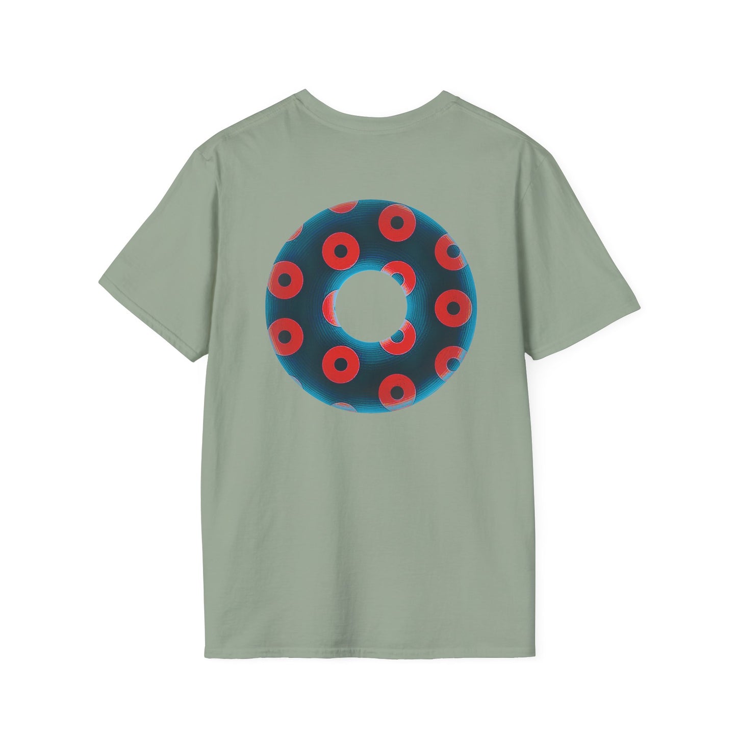 Plain Donuts/Unisex Soft-Style - "Plain Blimpy Paradoxical Donuts" - steel blue/red donuts