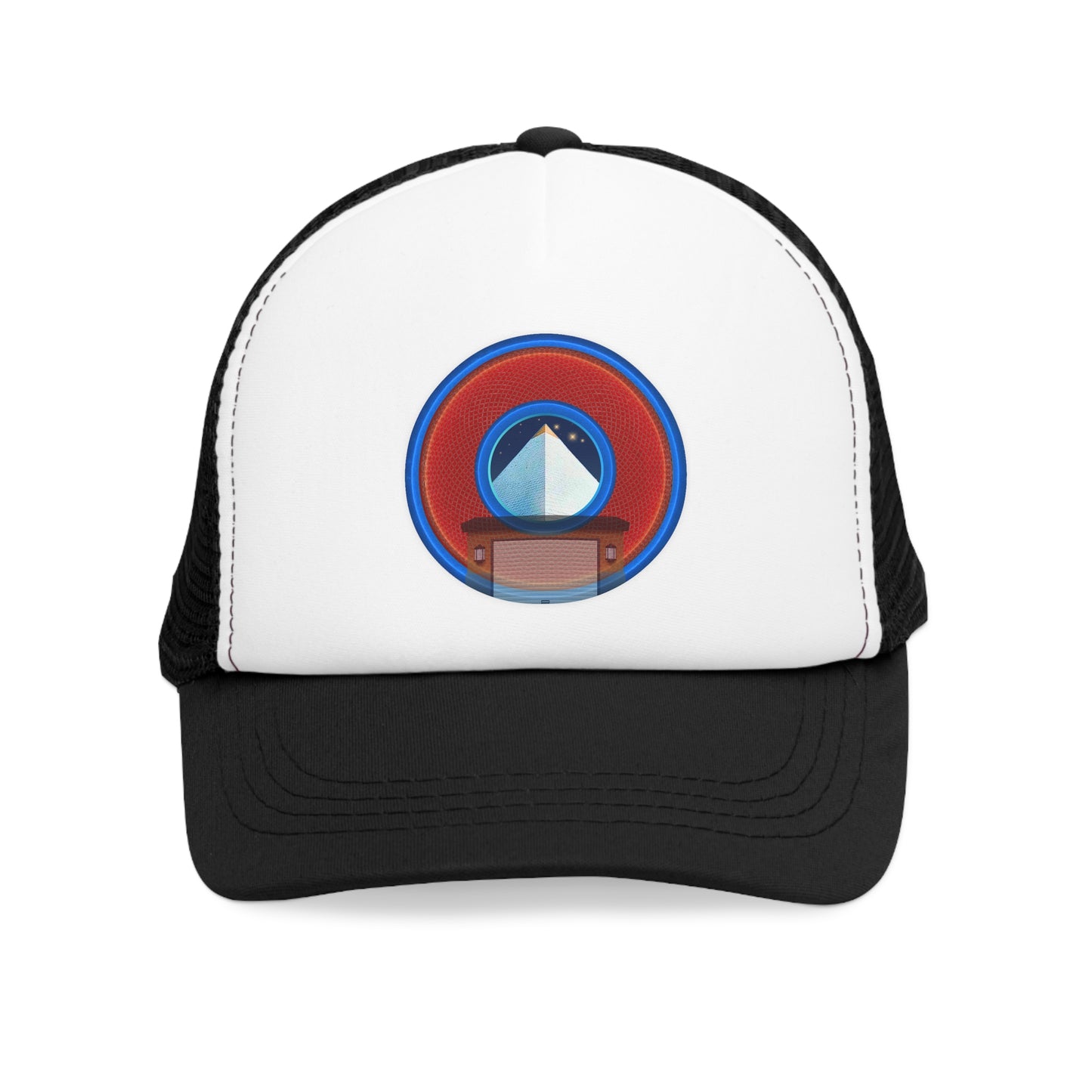 Lumpy Trucker Hat - "Limestone Blocks so Large" - variant 5 - red traditional donut