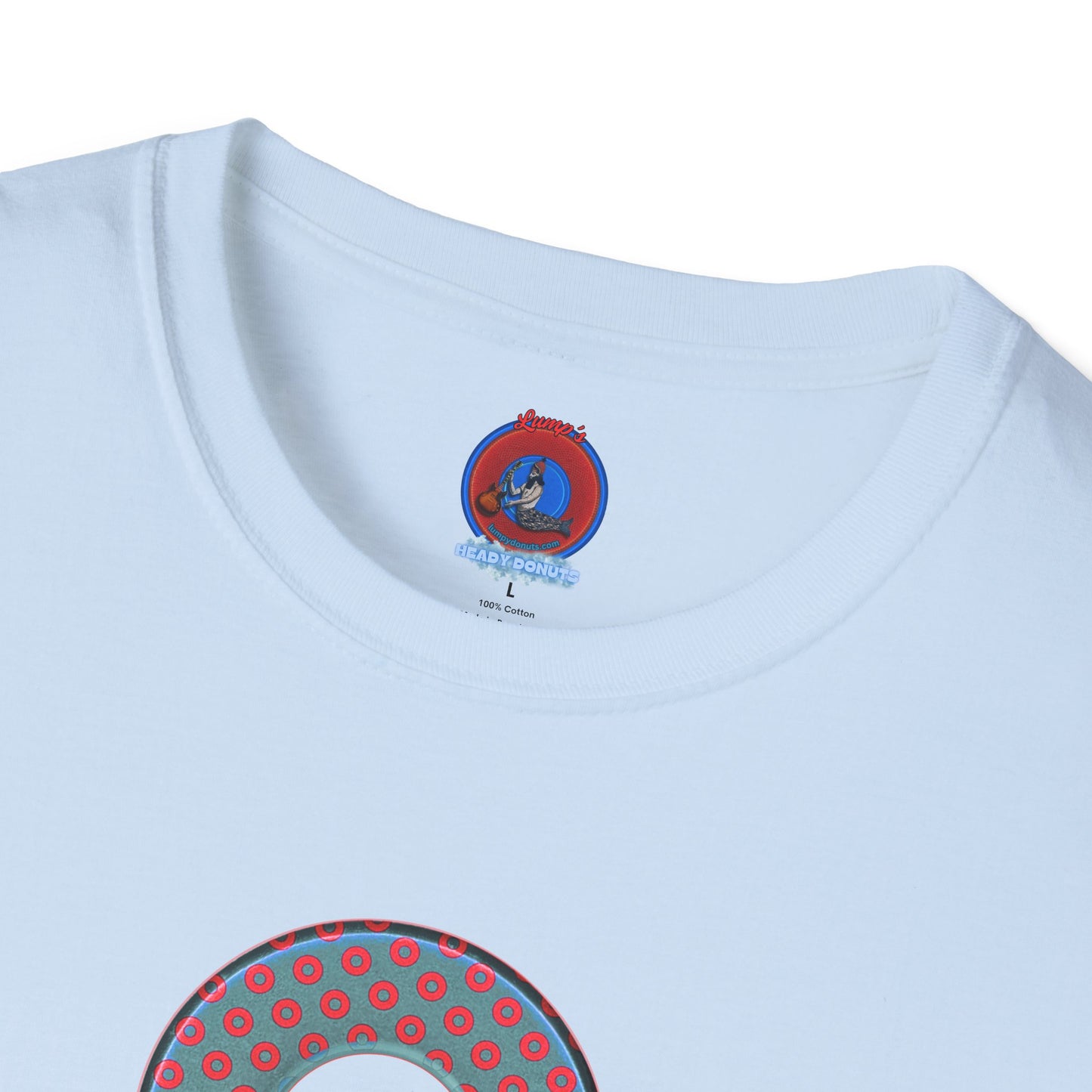 Plain Donuts/Unisex Soft-Style - "Plain Electric Paradoxical Donuts" - steel blue/red donuts