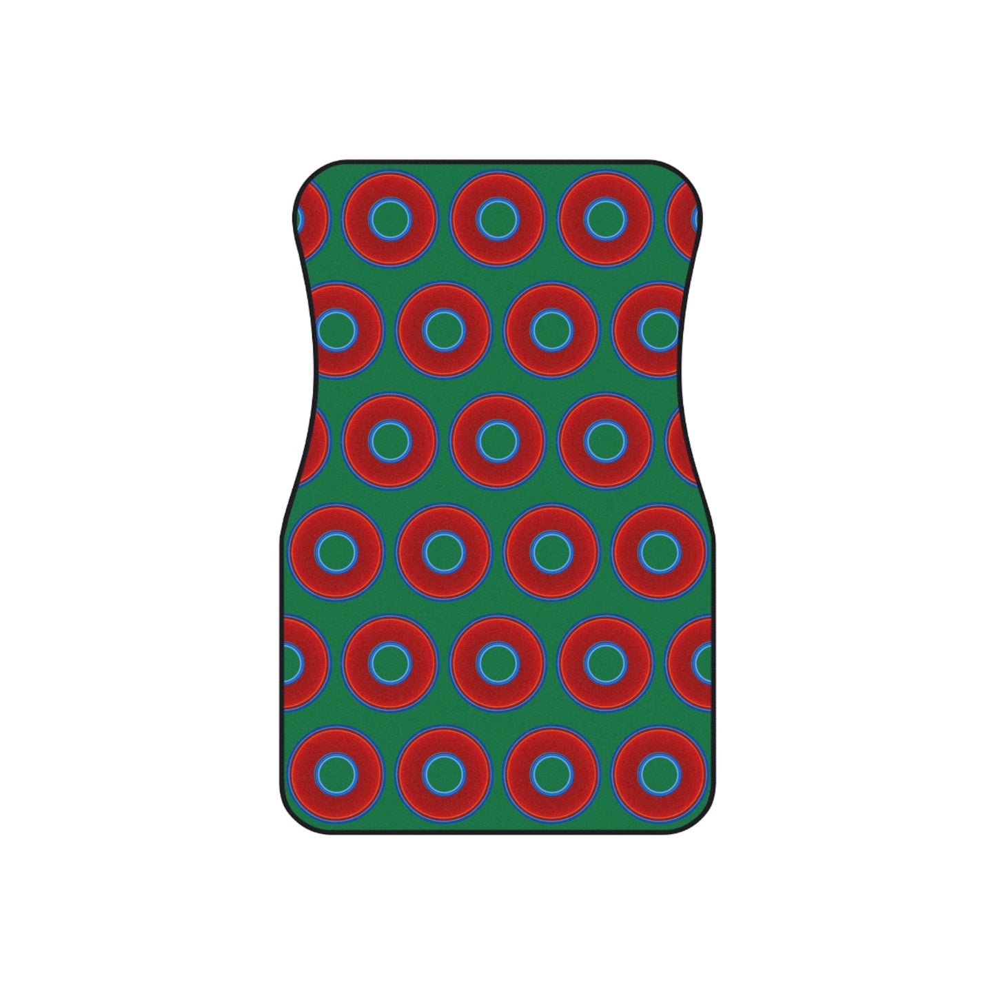 Contacted Car Mats - Set of 2/Front - vivid donut print w/green background