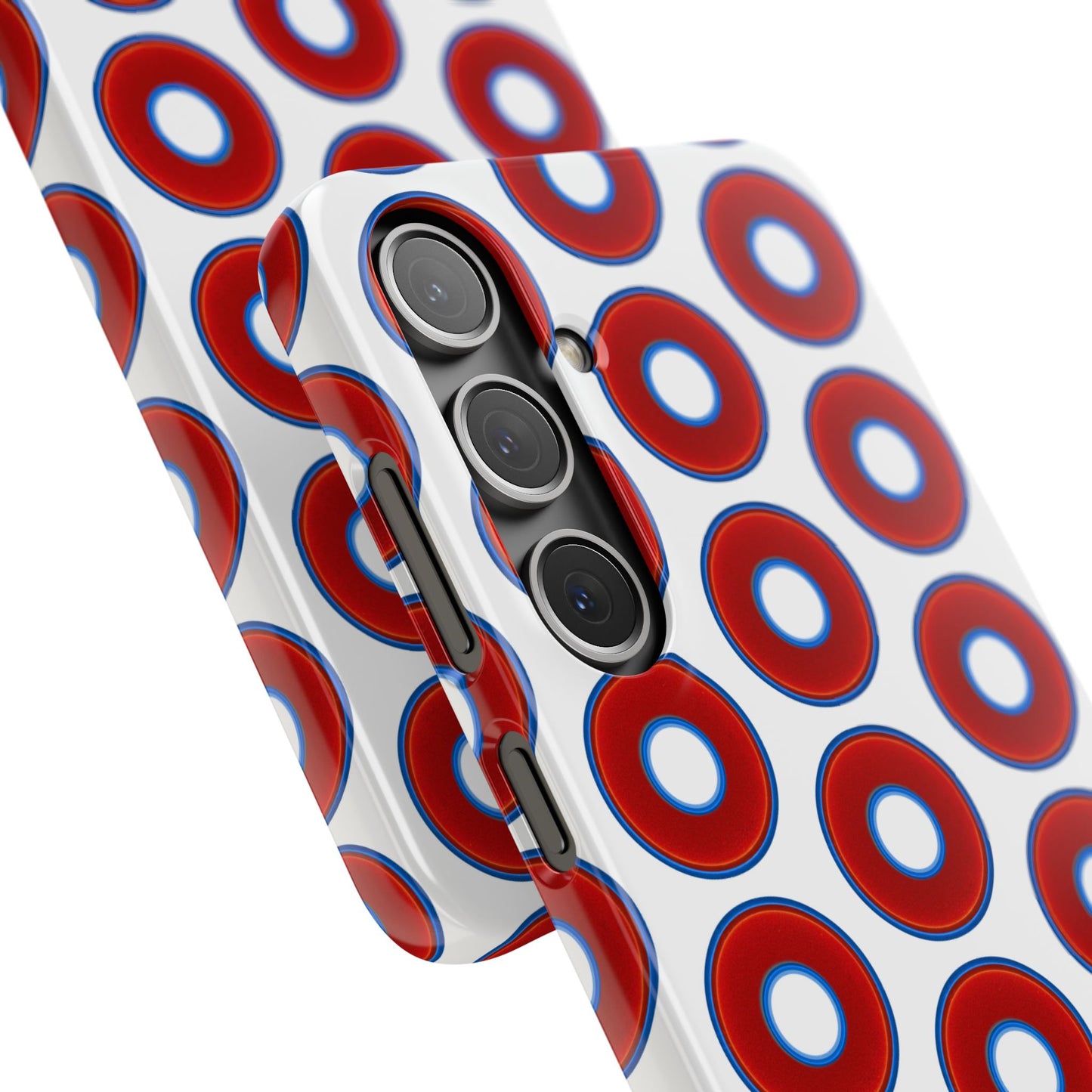 Lumpy Donut Snap Case - red vivid donut print w/white background