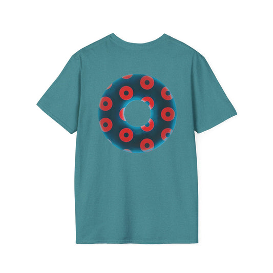 Plain Donuts/Unisex Soft-Style - "Plain Blimpy Paradoxical Donuts" - steel blue/red donuts