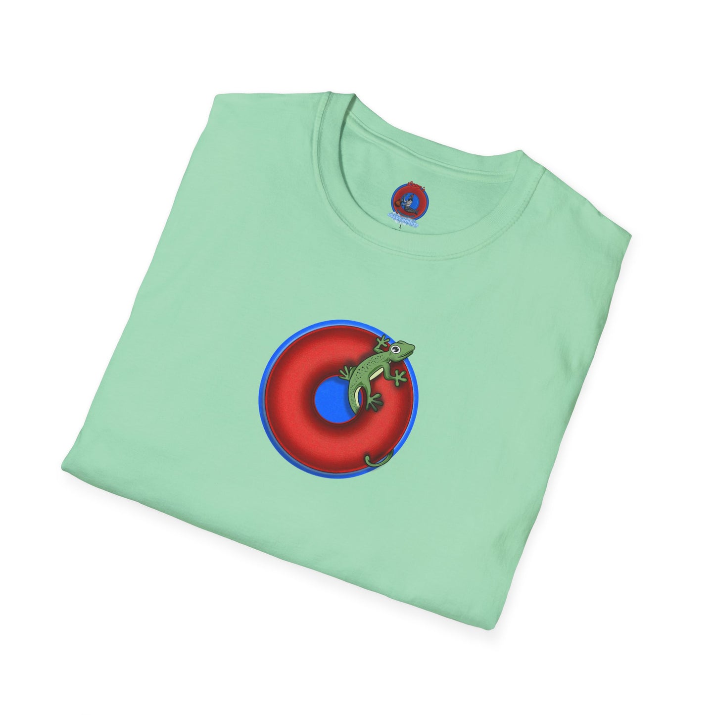 Classic Donut Tee - Unisex Soft-Style - "Practically Extinct Tee Shirt" - plump vivid red donut- variant 2