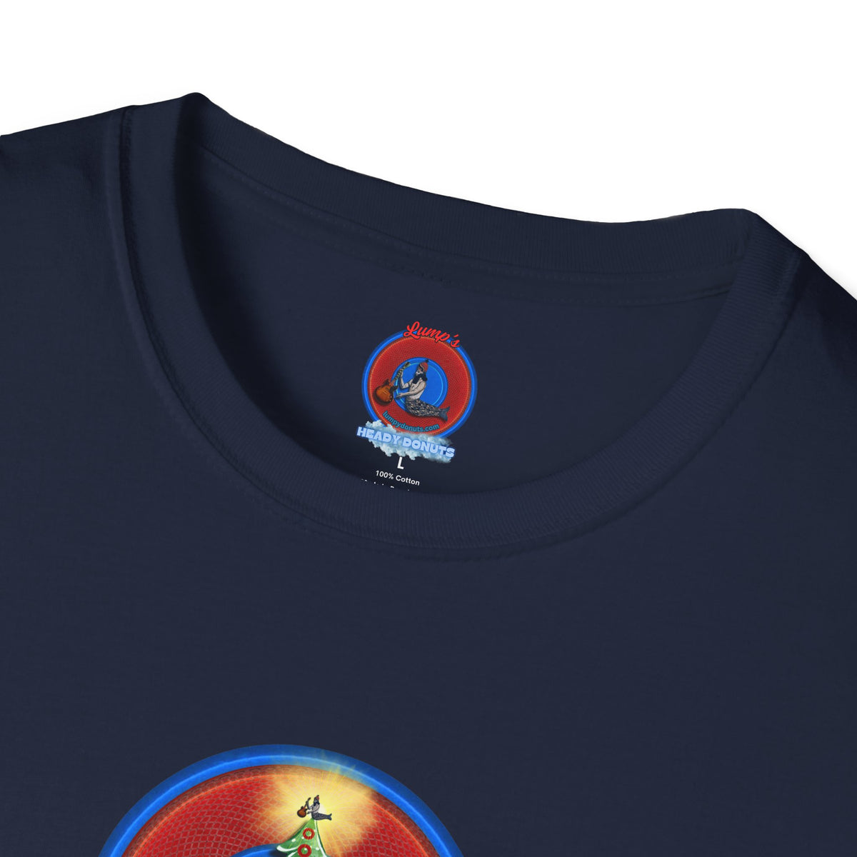 Classic Donut Tee - Unisex Soft-Style - "It's Always Phishmas in Philly" - rustic red/blue donut