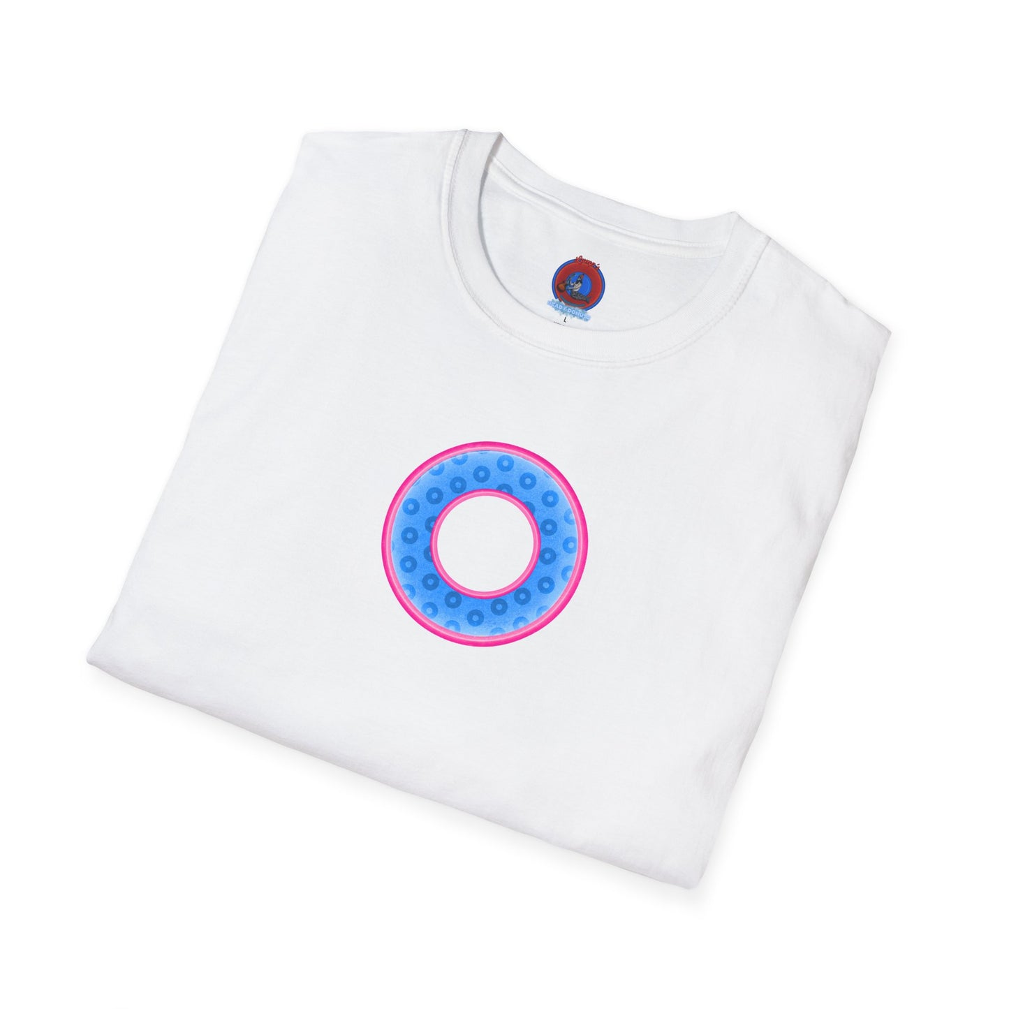 Plain Donuts/Unisex Soft-Style - "Plain Wide Mouthed Paradoxical Donuts" - light blue/pink donuts