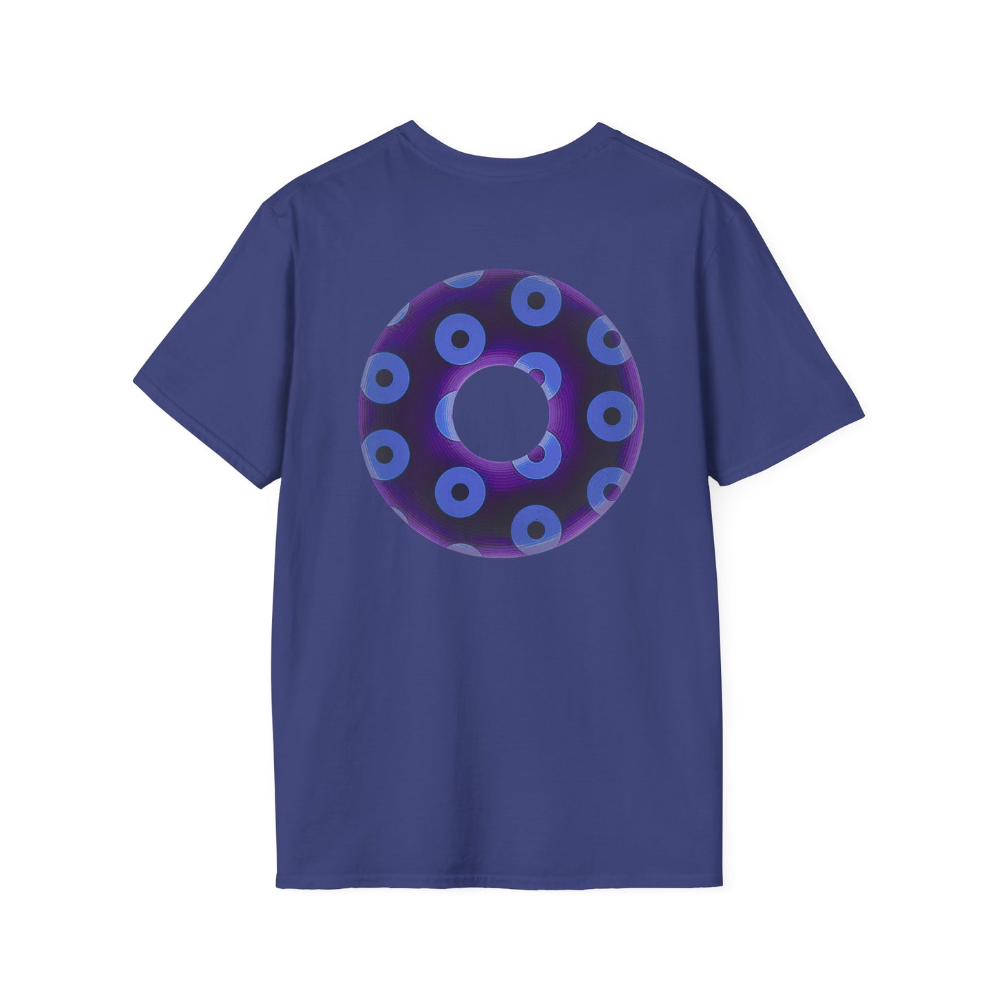 Plain Donuts/Unisex Soft-Style - "Plain Blimpy Paradoxical Donuts" - dark purple/Carolina blue donuts