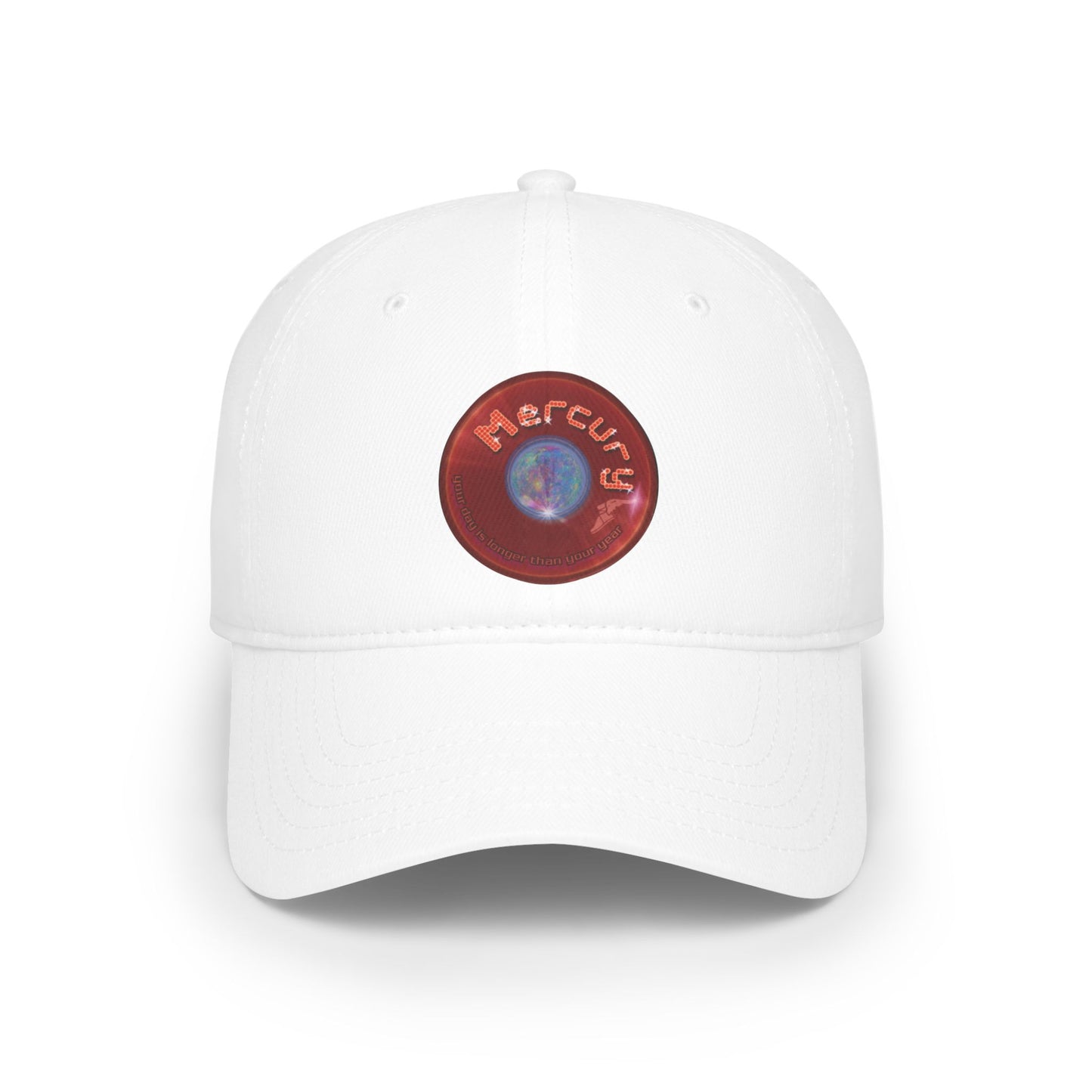 Lumpy Donut Baseball Cap - "Donut of the Gods" - variant 4 - vivid red record donut w/