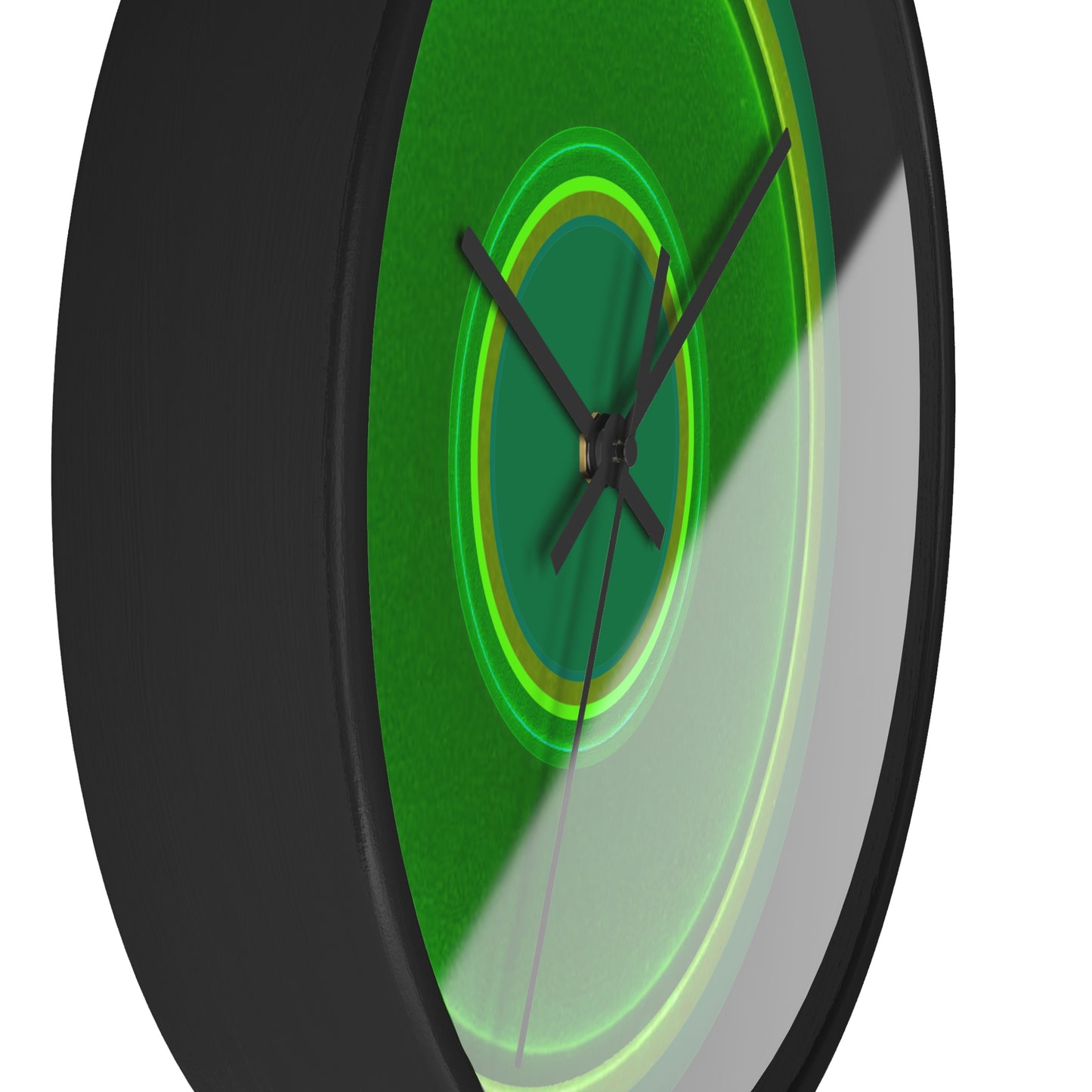 Lumpy Wall Clock - green vivid donut - variant 1 - w/green background