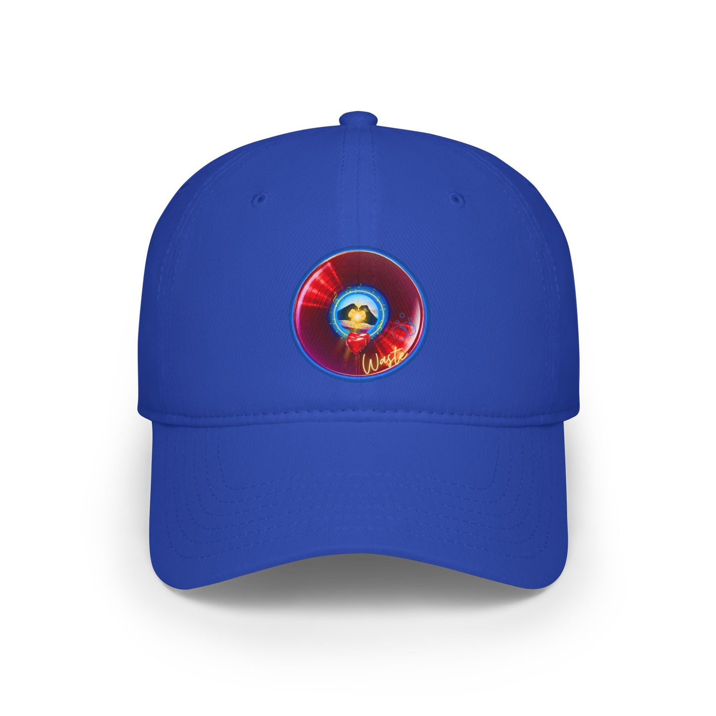 Lumpy Donut Baseball Cap - "Waste of a Perfectly Good Donut Cap" - variant 2 - vivid red record donut w/