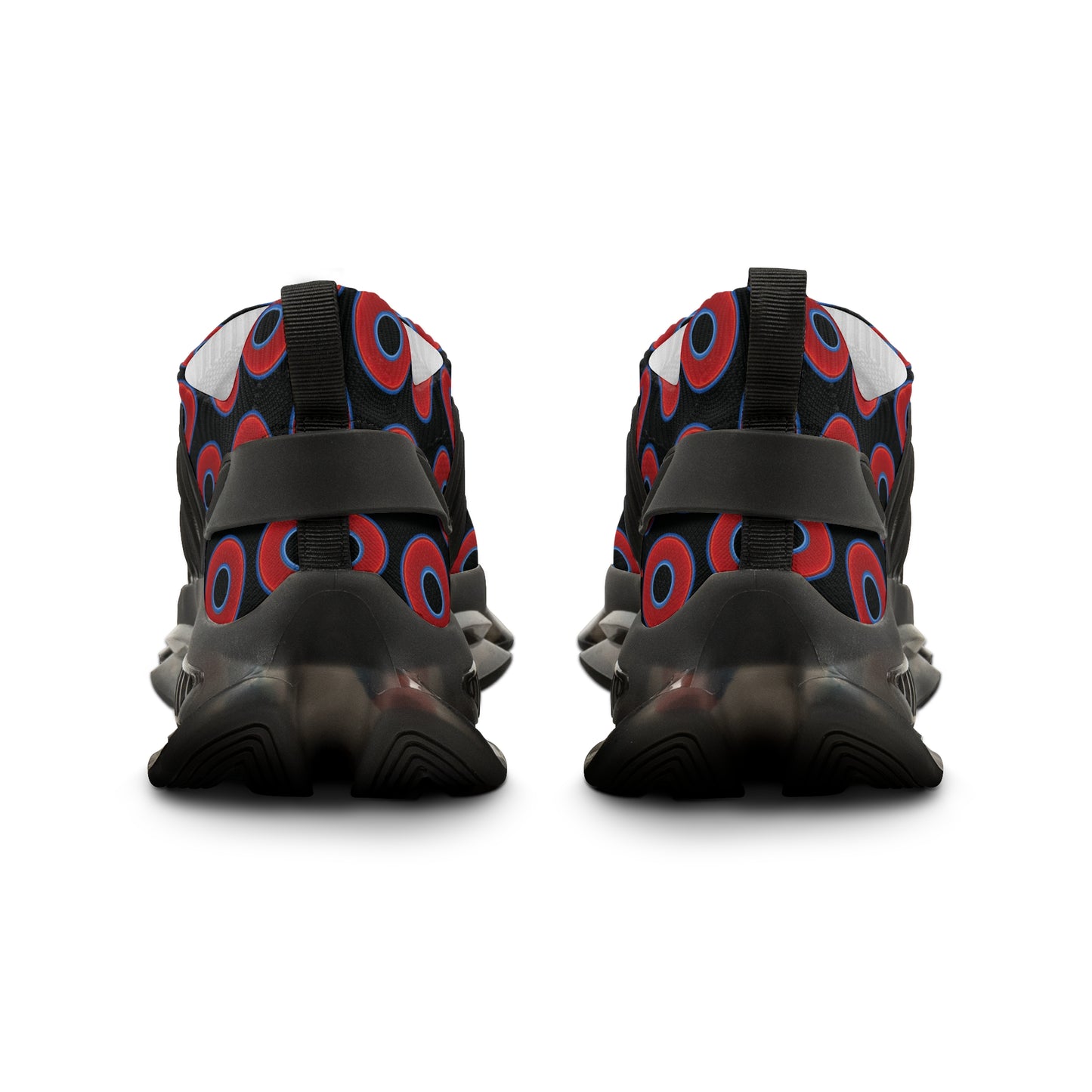 Donut Kicks - red vivid donut print w/black background