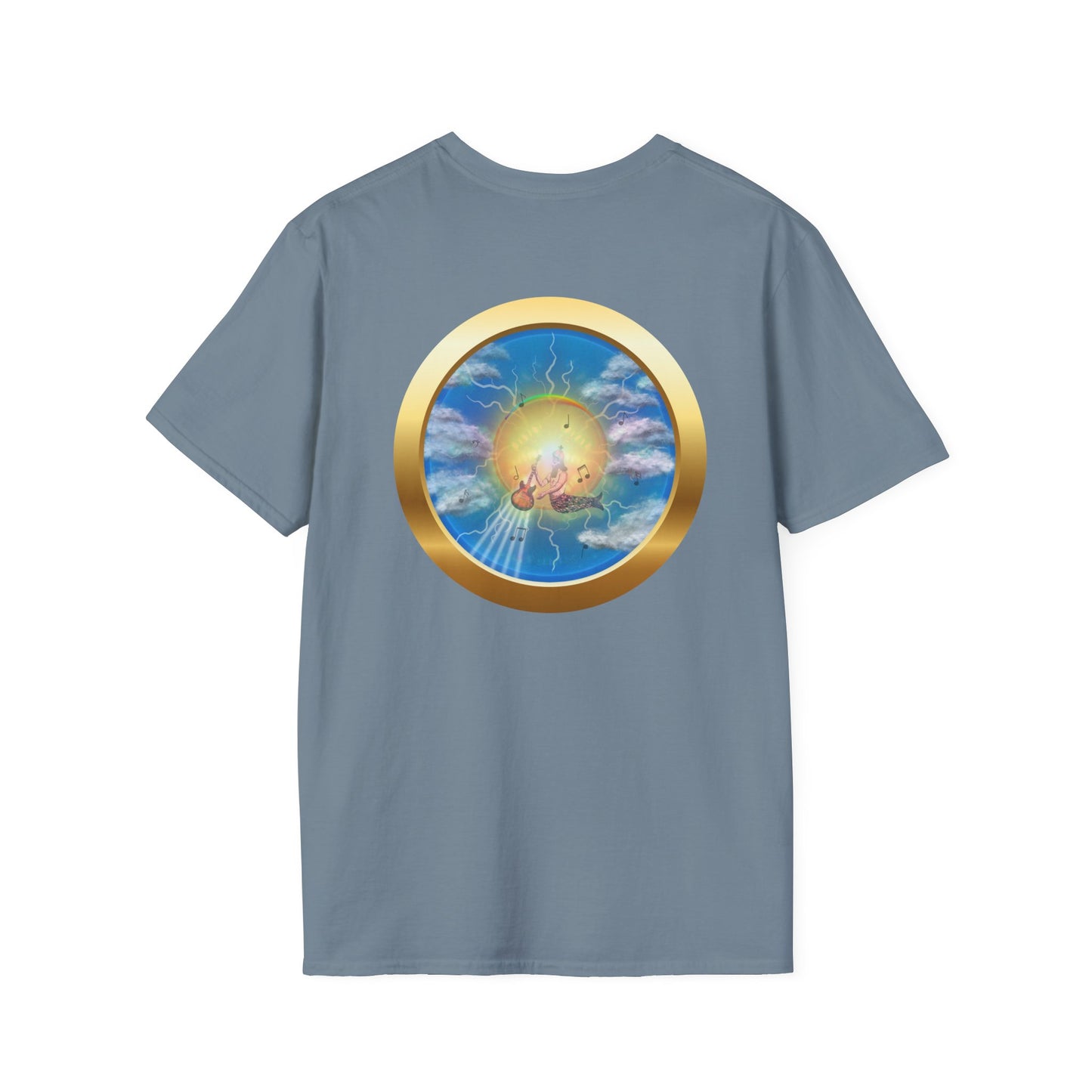 Classic Donut Tee - Unisex Soft-Style - "The Divided Donut" - variant 1 - blue/blue donut [*50% to The Divided Sky Foundation]
