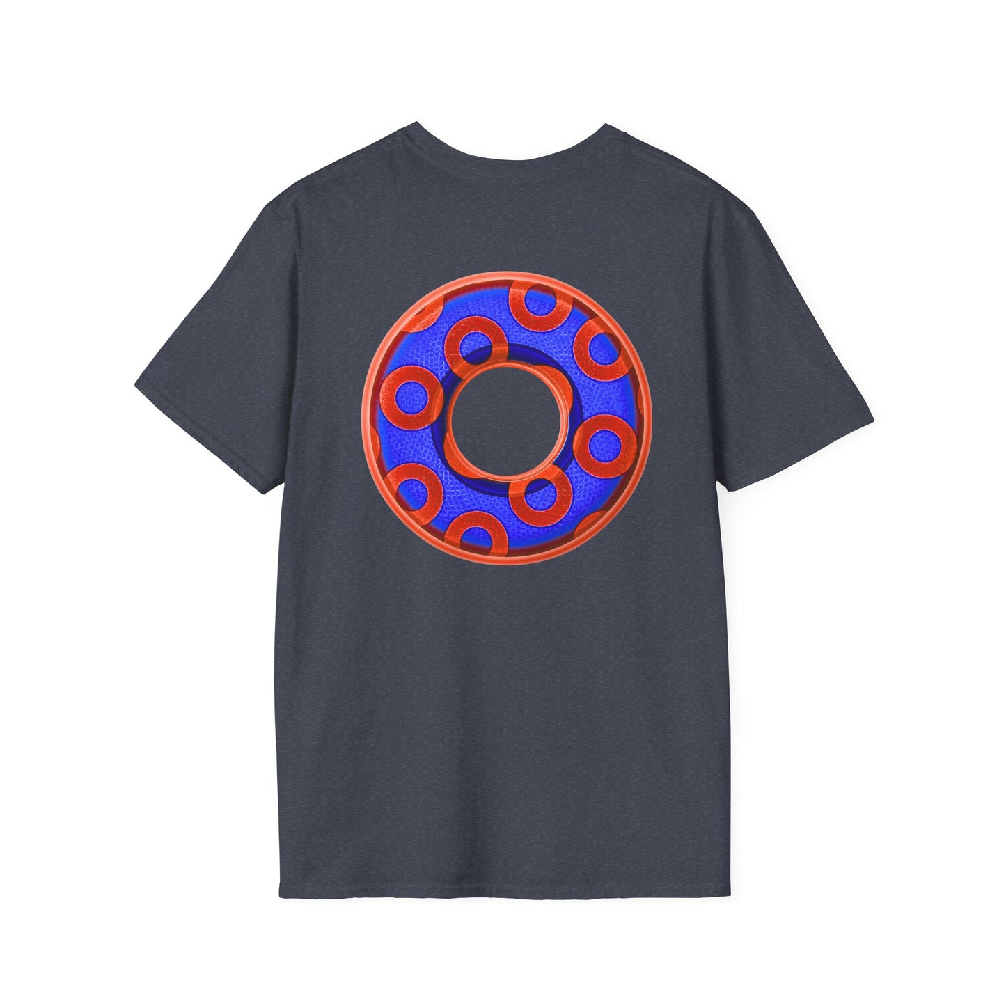 Plain Donuts/Unisex Soft-Style - "Plain Rustic Paradoxical Donuts" - electric blue/red donuts