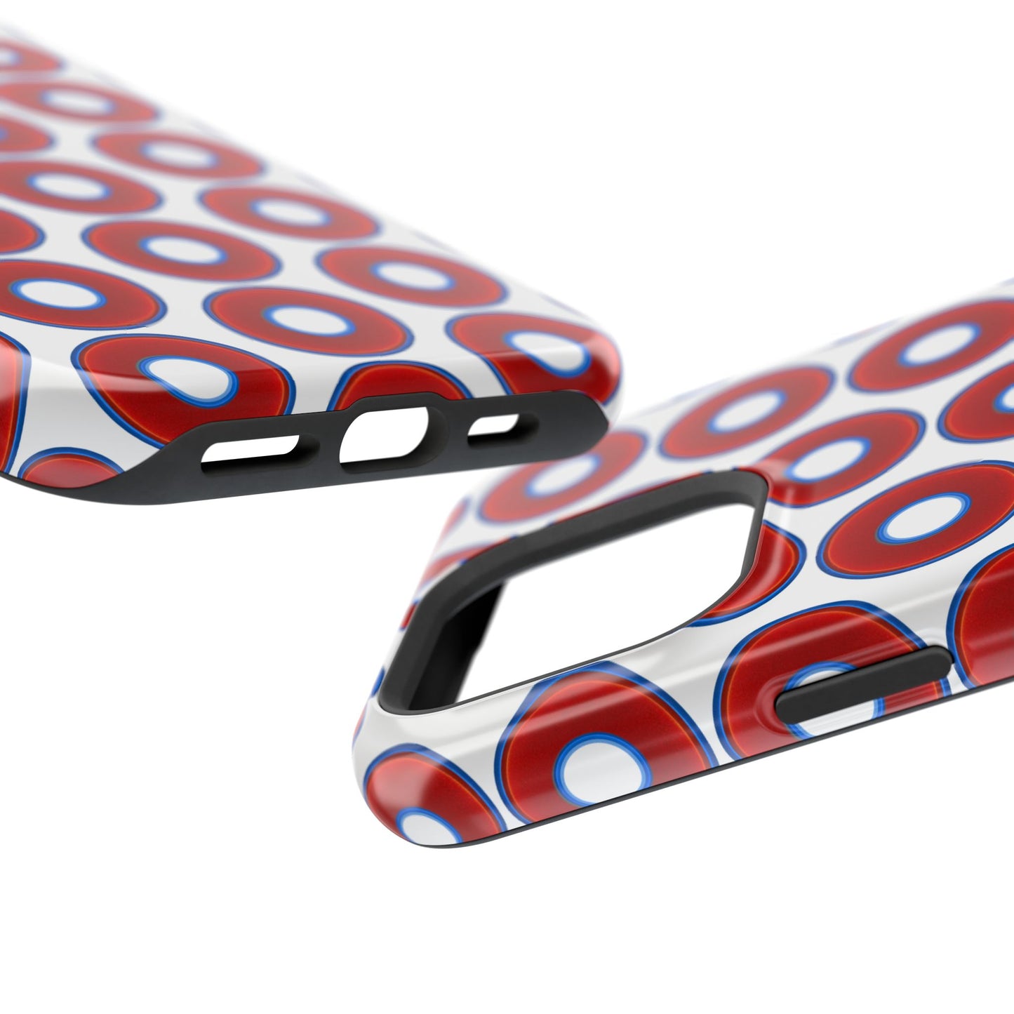 Magnetic Tough Donut Case - red vivid donut print w/white background