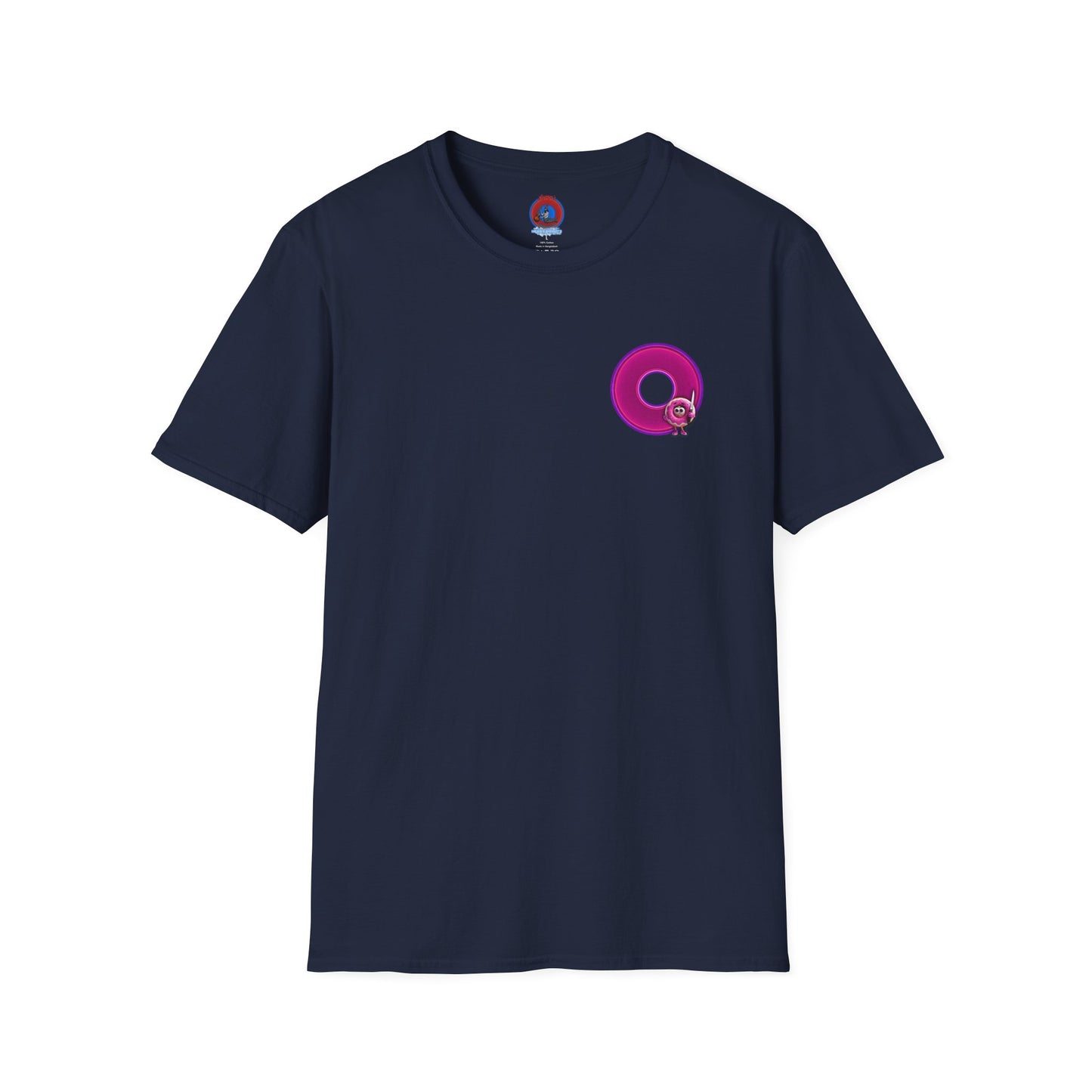 Classic Donut Tee - Unisex Soft-Style - "My Friend the Donut " - series 1.0  - variant 3 - magenta/purple donut