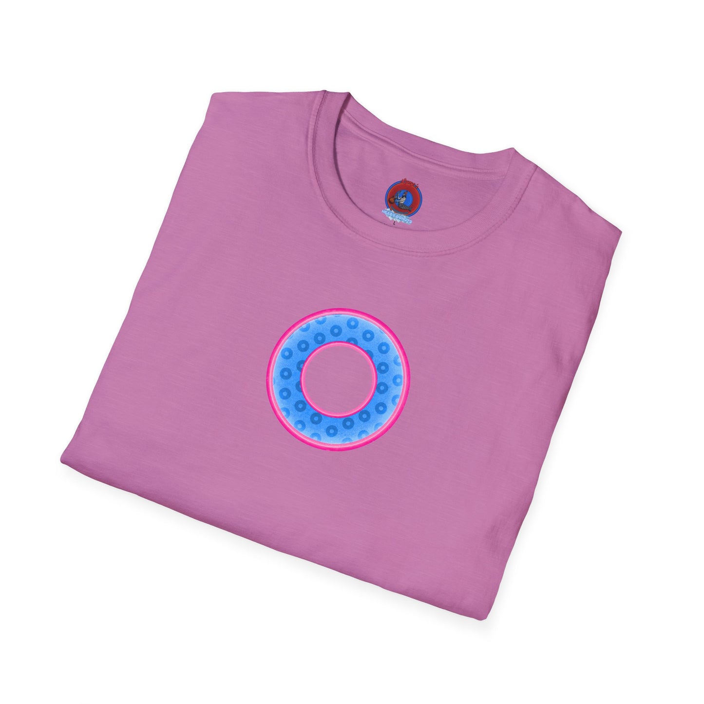 Plain Donuts/Unisex Soft-Style - "Plain Wide Mouthed Paradoxical Donuts" - light blue/pink donuts