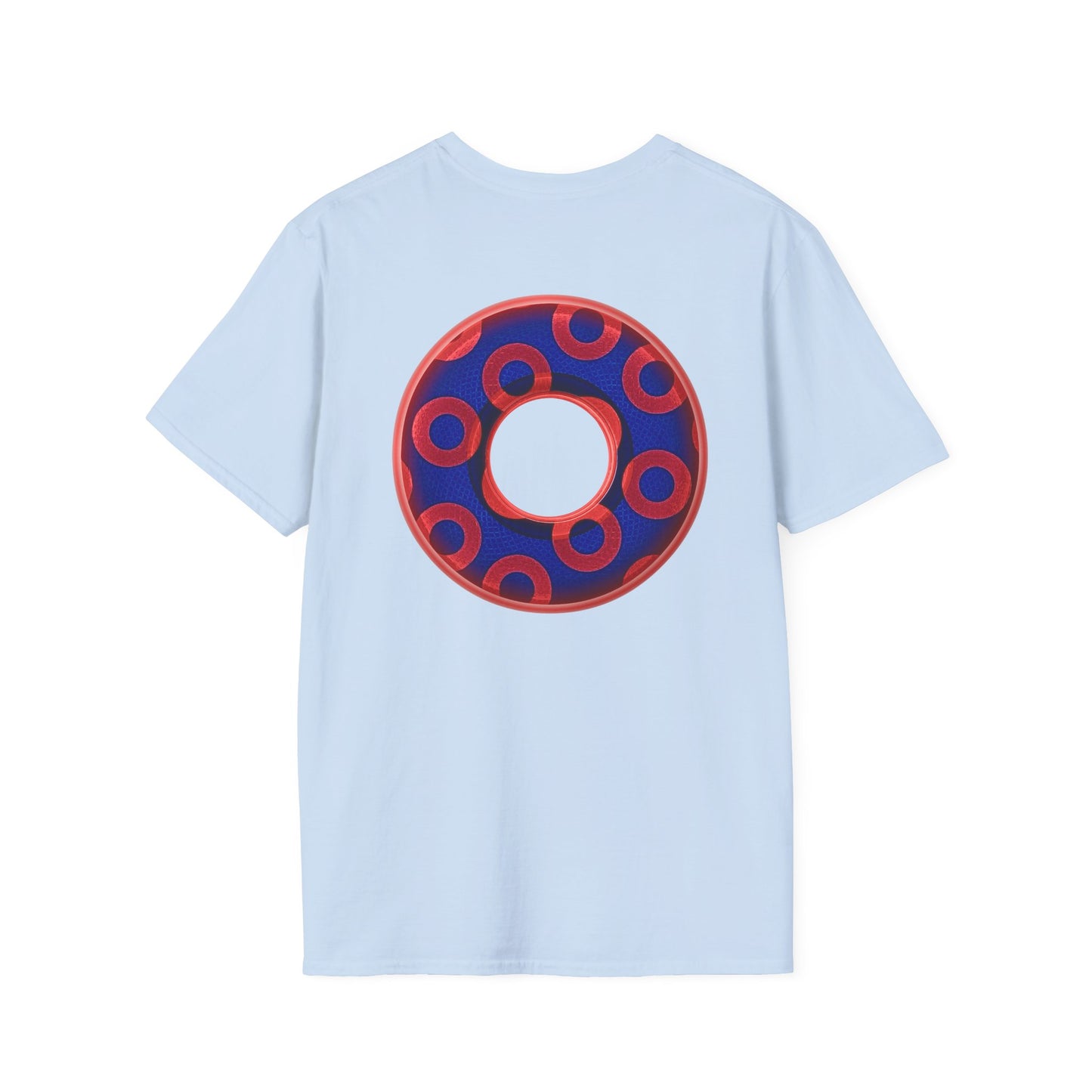 Plain Donuts/Unisex Soft-Style - "Plain Rustic Paradoxical Donuts" - red/ blue donuts