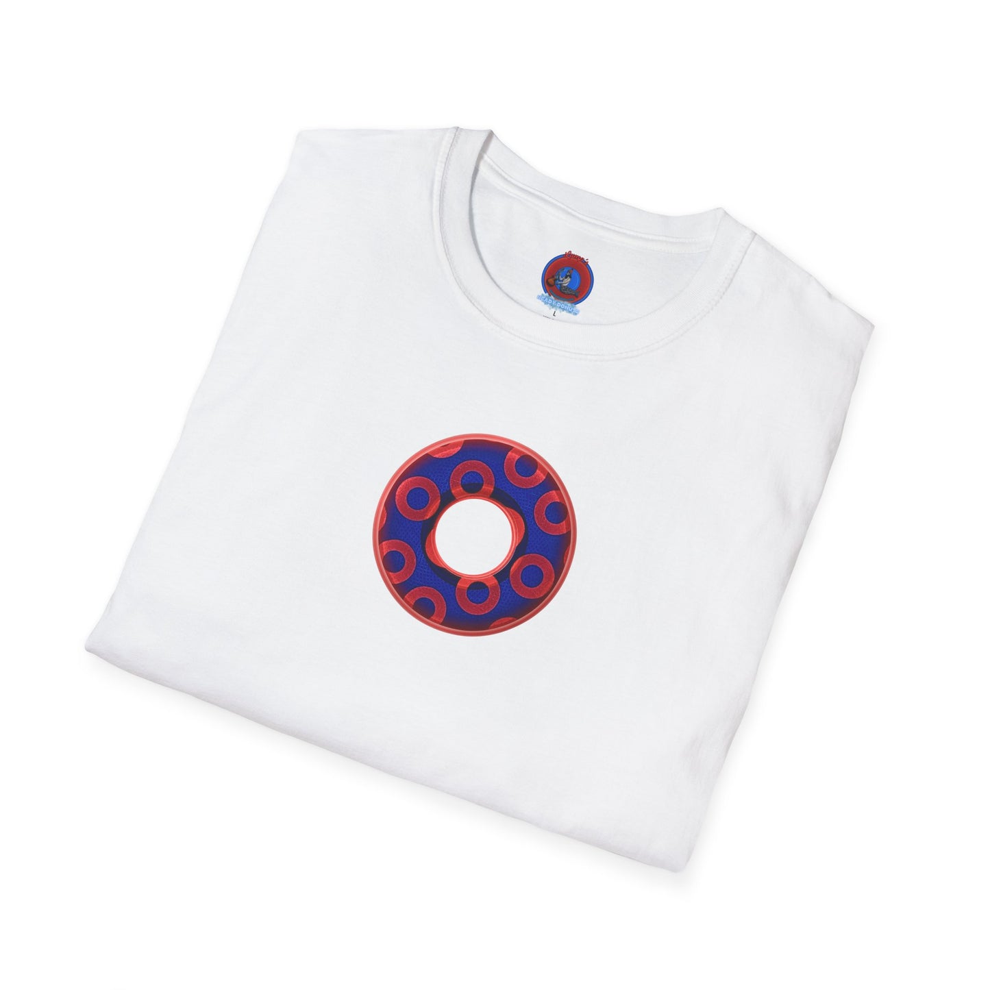 Plain Donuts/Unisex Soft-Style - "Plain Rustic Paradoxical Donuts" - red/ blue donuts