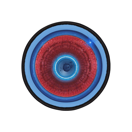 Iron-On Donut Patch - "Homer's Perfect Donut Patch" - vivid red tube donut - variant 2