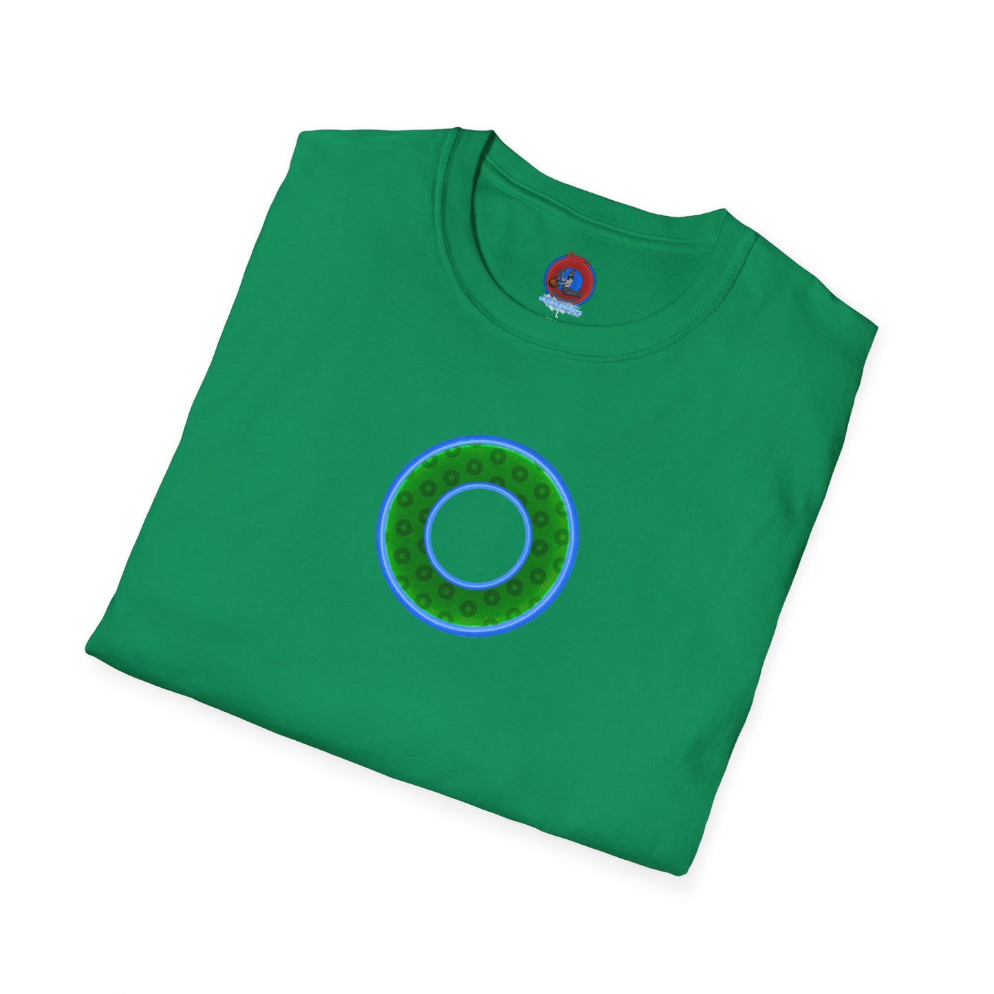 Plain Donuts/Unisex Soft-Style - "Plain Wide Mouthed Paradoxical Donuts" - green/light blue donuts