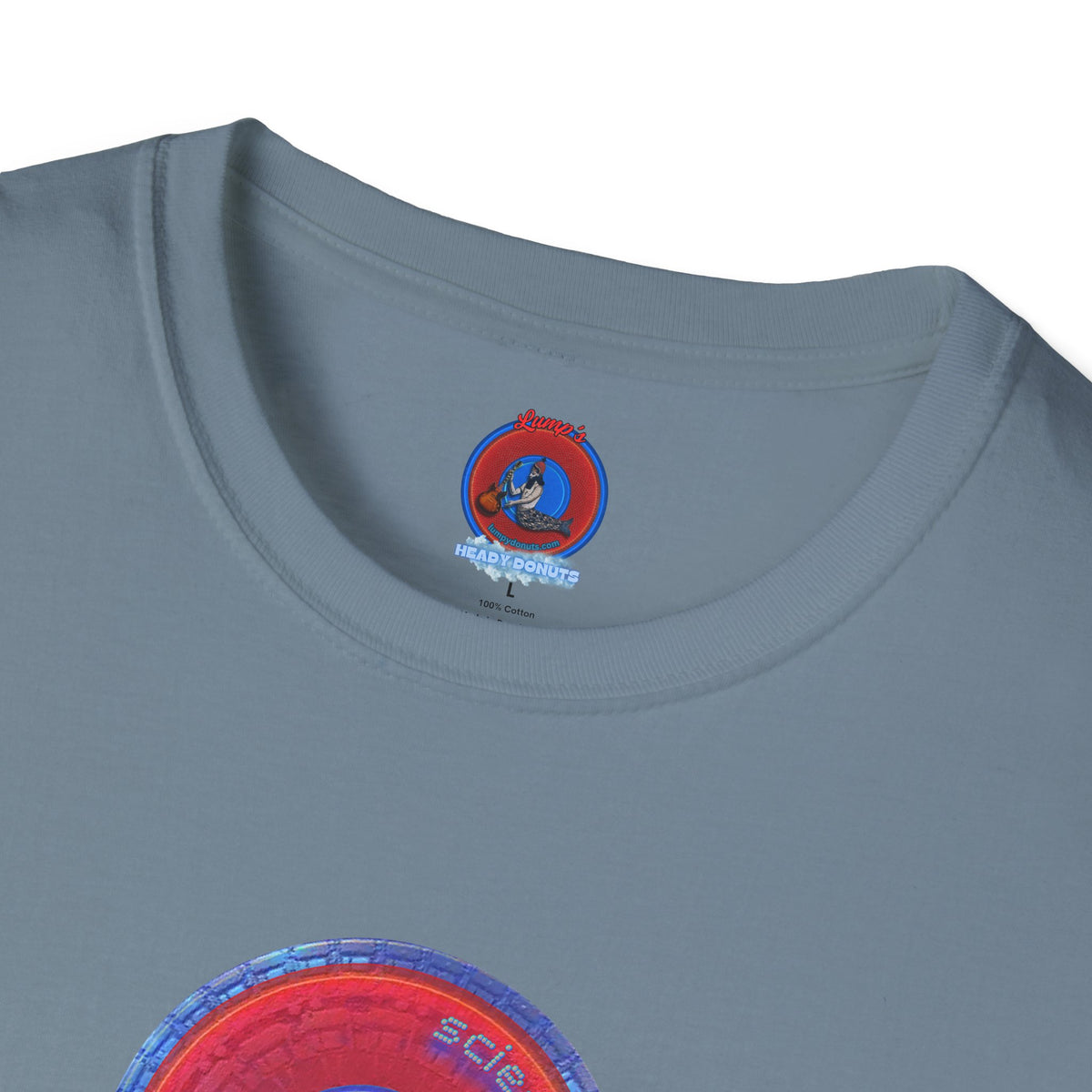 Classic Donut Tee - Unisex Soft-Style - "Tube Donuts" - series 1.0 - red donut/lighter blue bordering